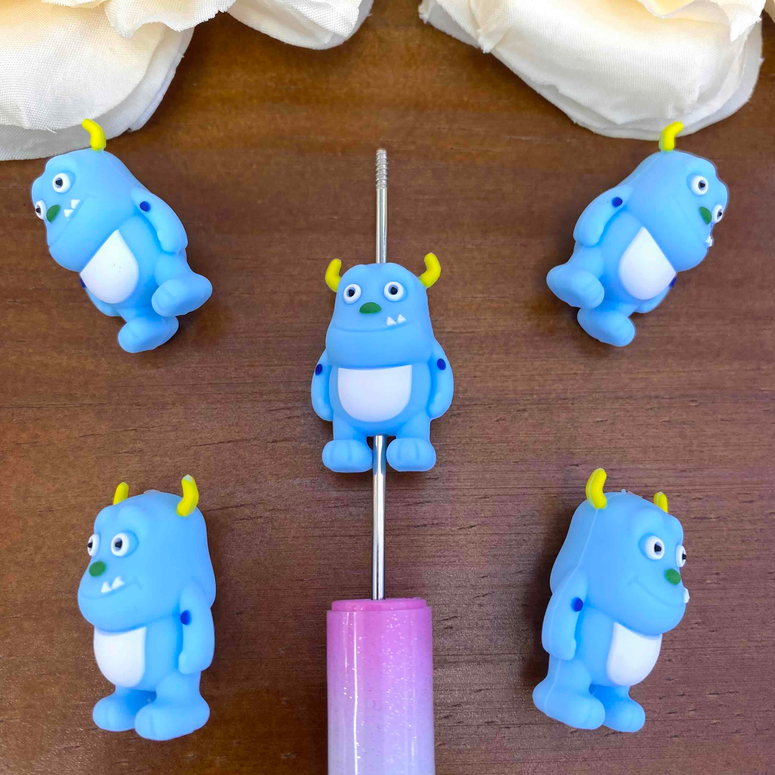 FS20531-3D Blue Monster Silicone Focal Beads