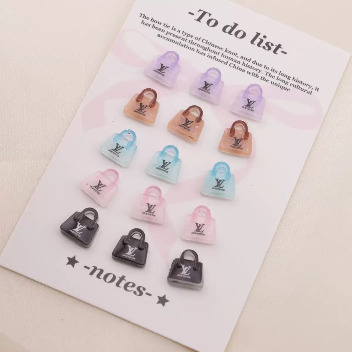 FS6470-About 10×11mm Bags Printed Resin Nail Charms