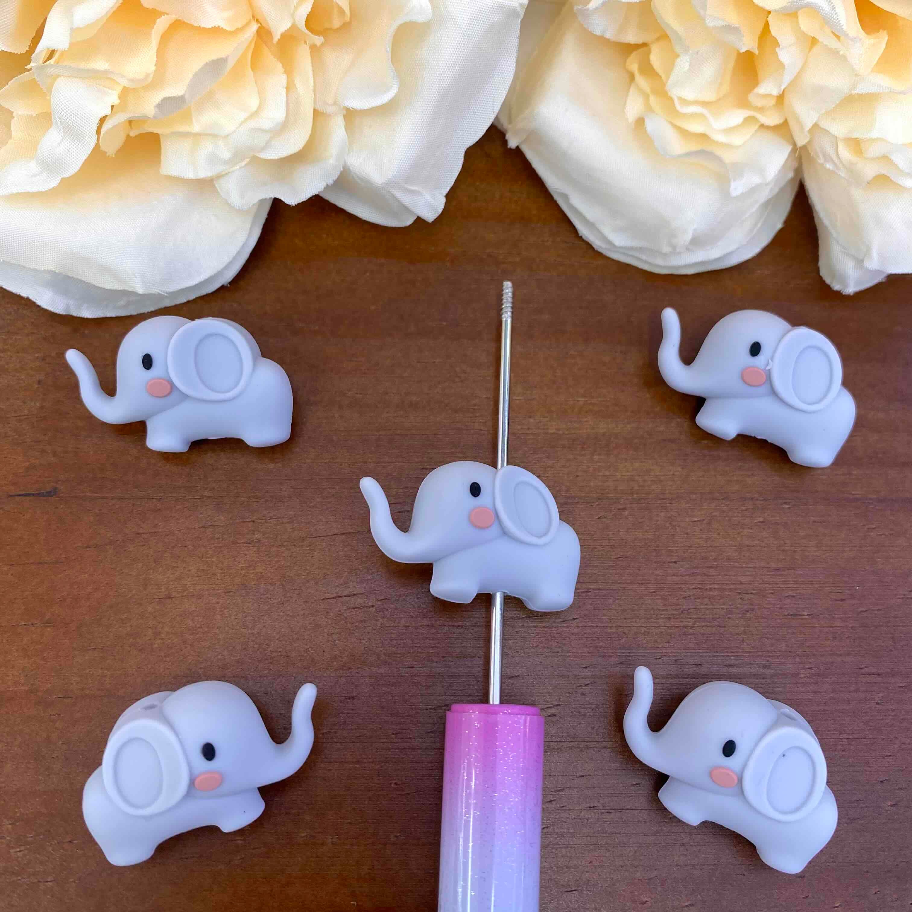 FS20552-3D Elephant Silicone Focal Beads