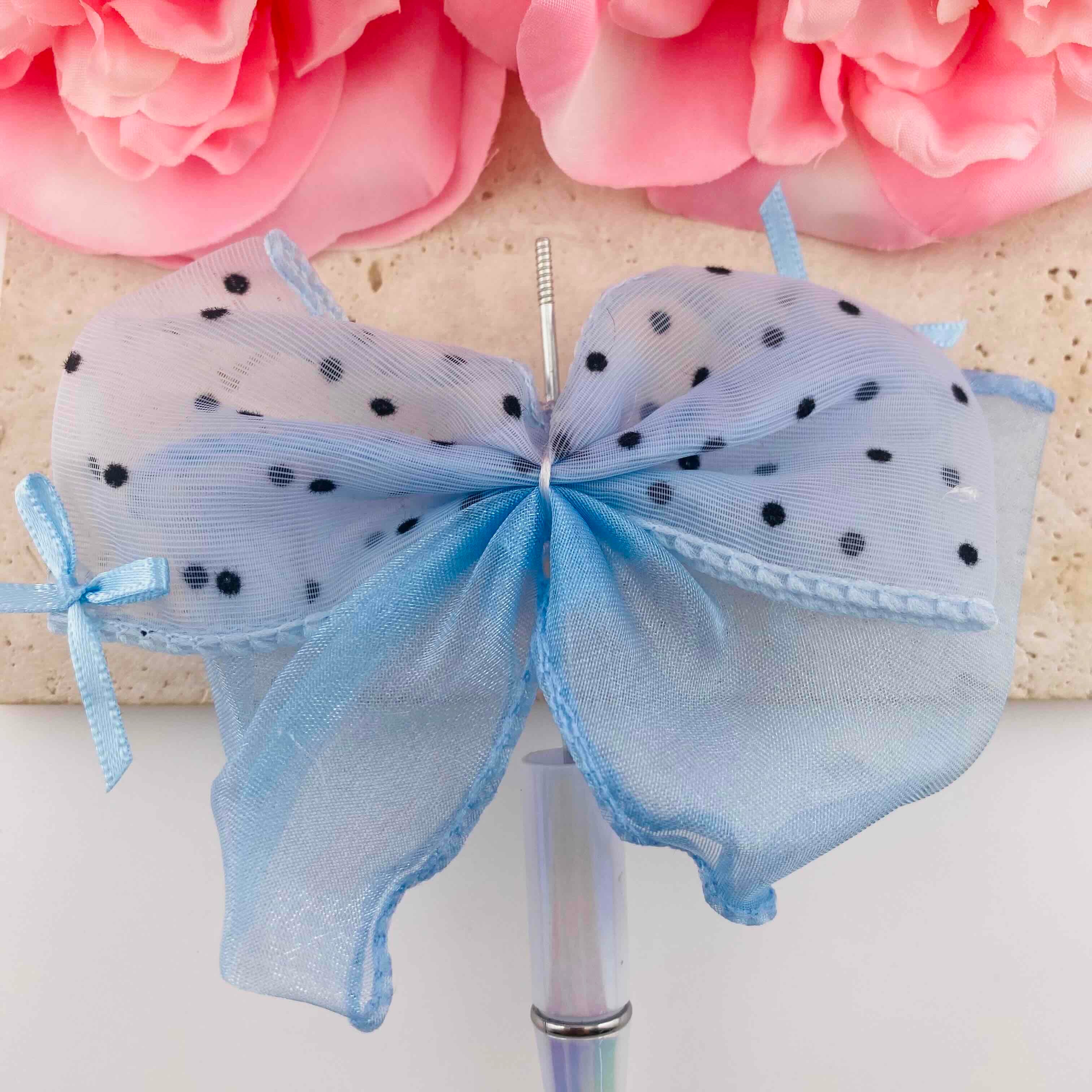 FS19814-About 18*20mm Tulle Polka Dot Bow Fancy Beads