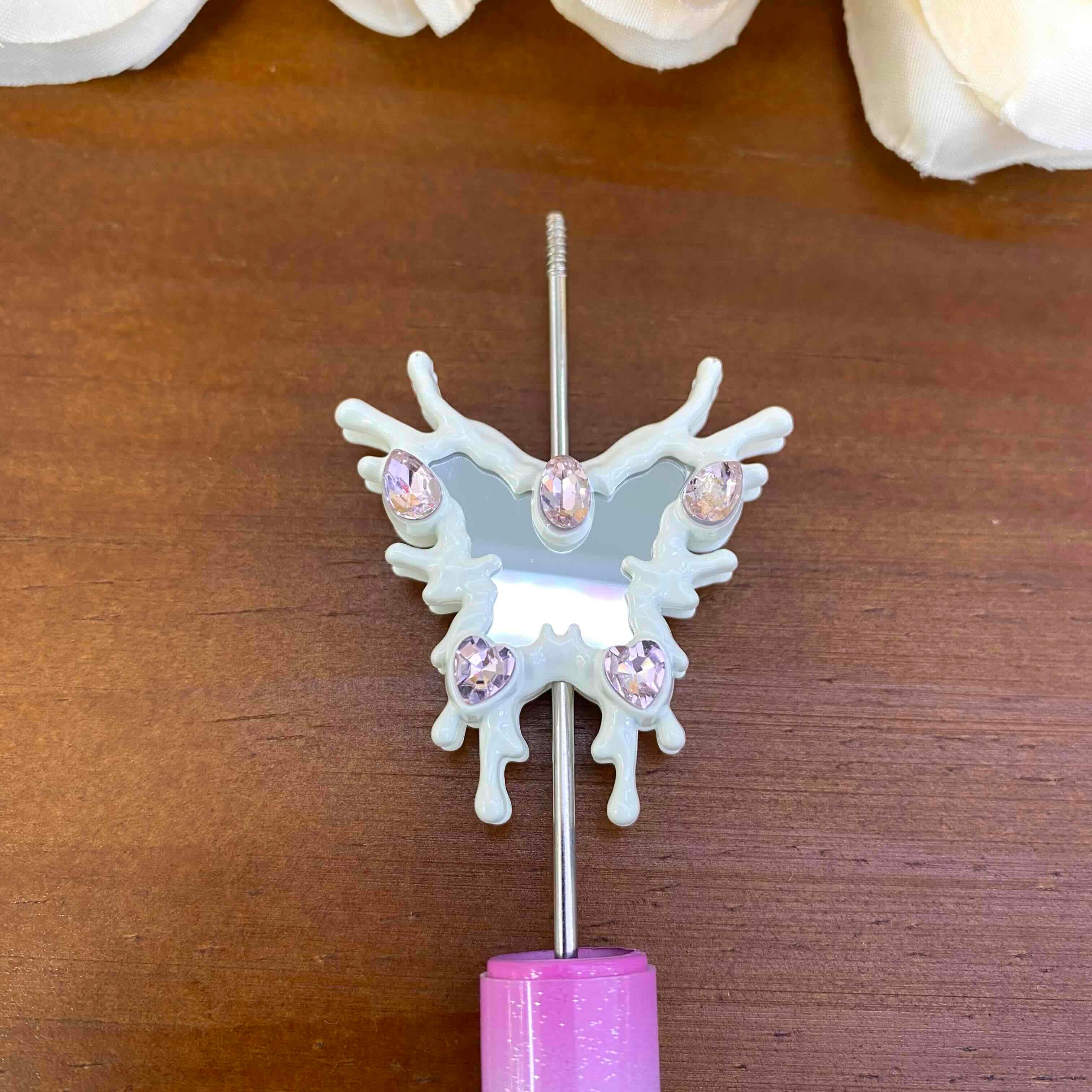 FS20634-Butterfly Mirror Metal Beads