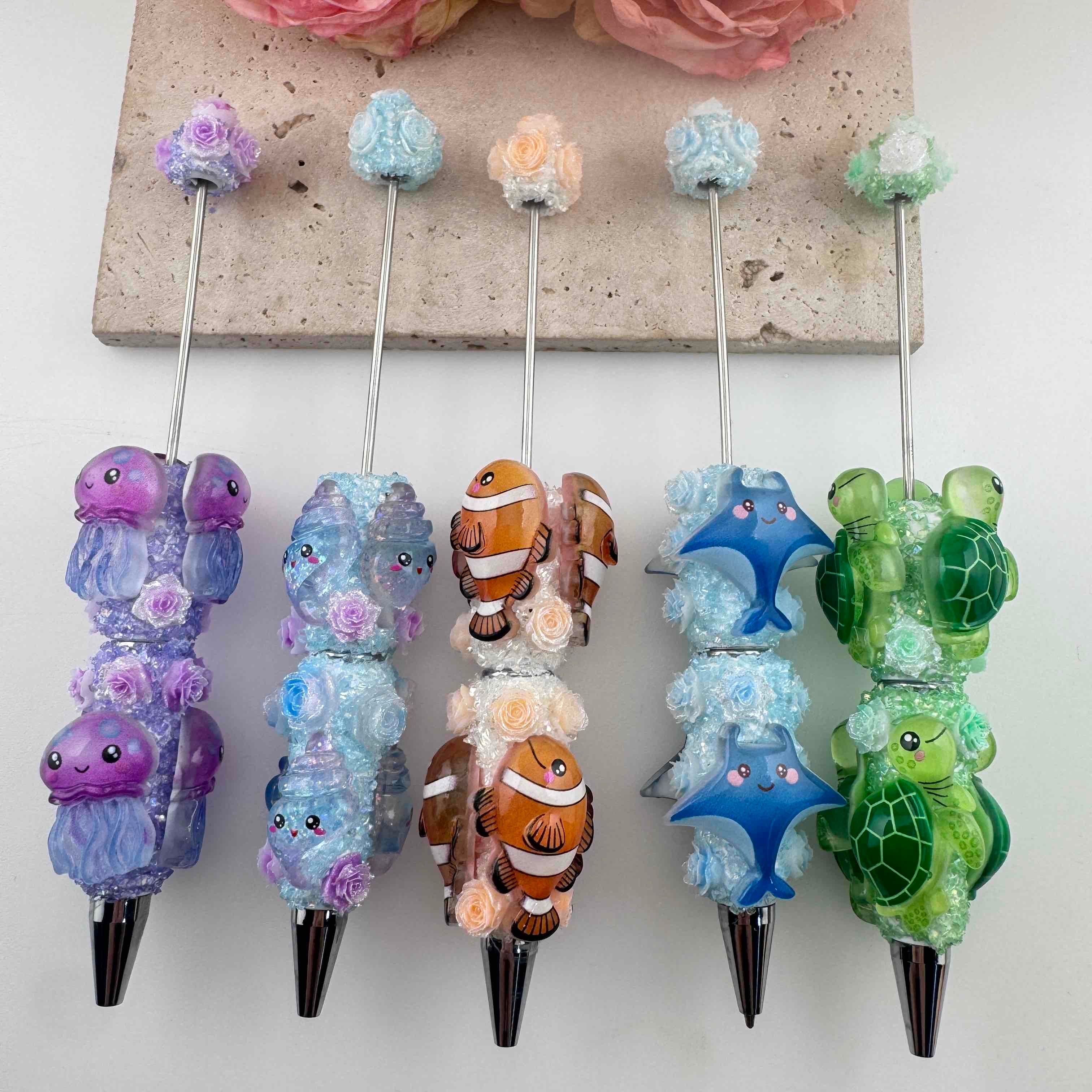 FS19779-Sea Animals Sugar Clay Beadable Pens