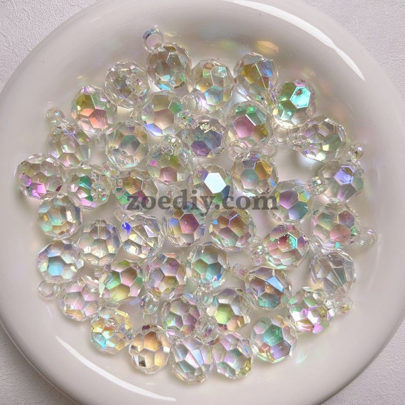 FS1565-16MM Colorful UV  Multi faceted Football Dangle Hnanging Beads For Making Car Hangers