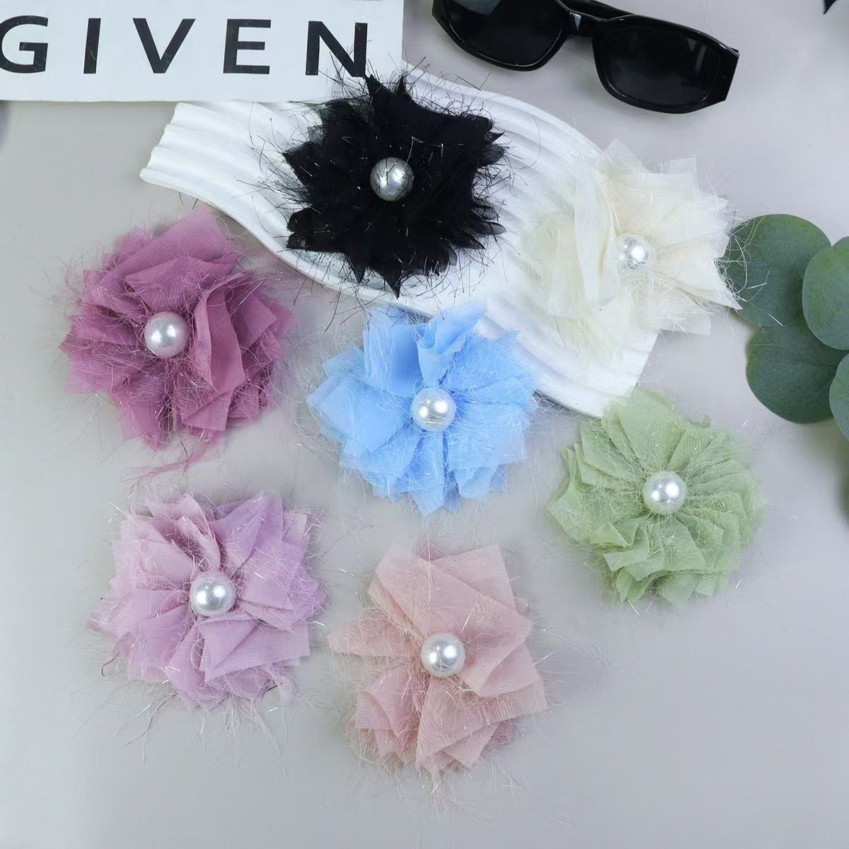 FS5365- 11cm Elegant Pearl Fabric Flowers