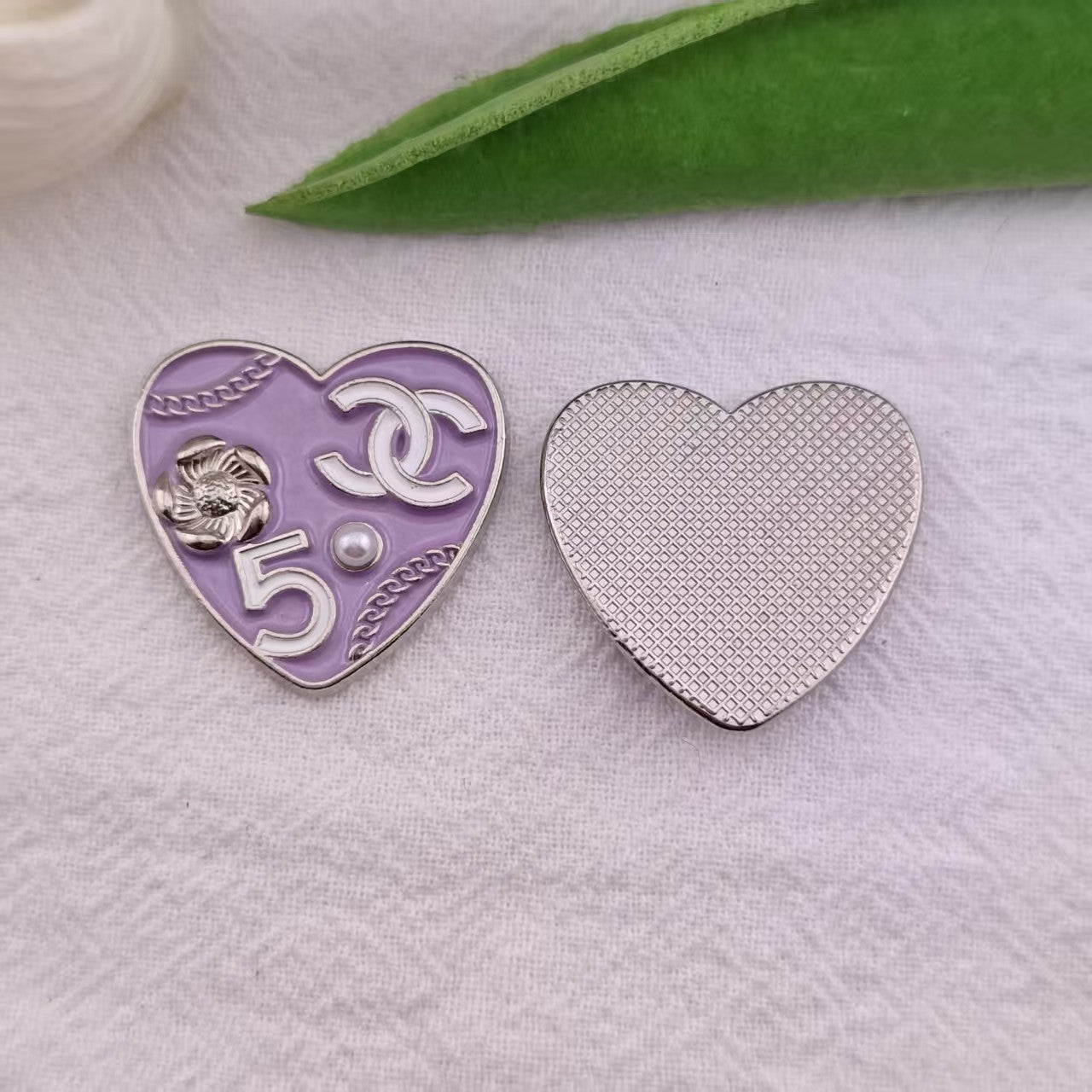 FS4148- 25×24Mm CC  Heart-Shaped Pearl Alloy Patche Zoe's DIY Shop