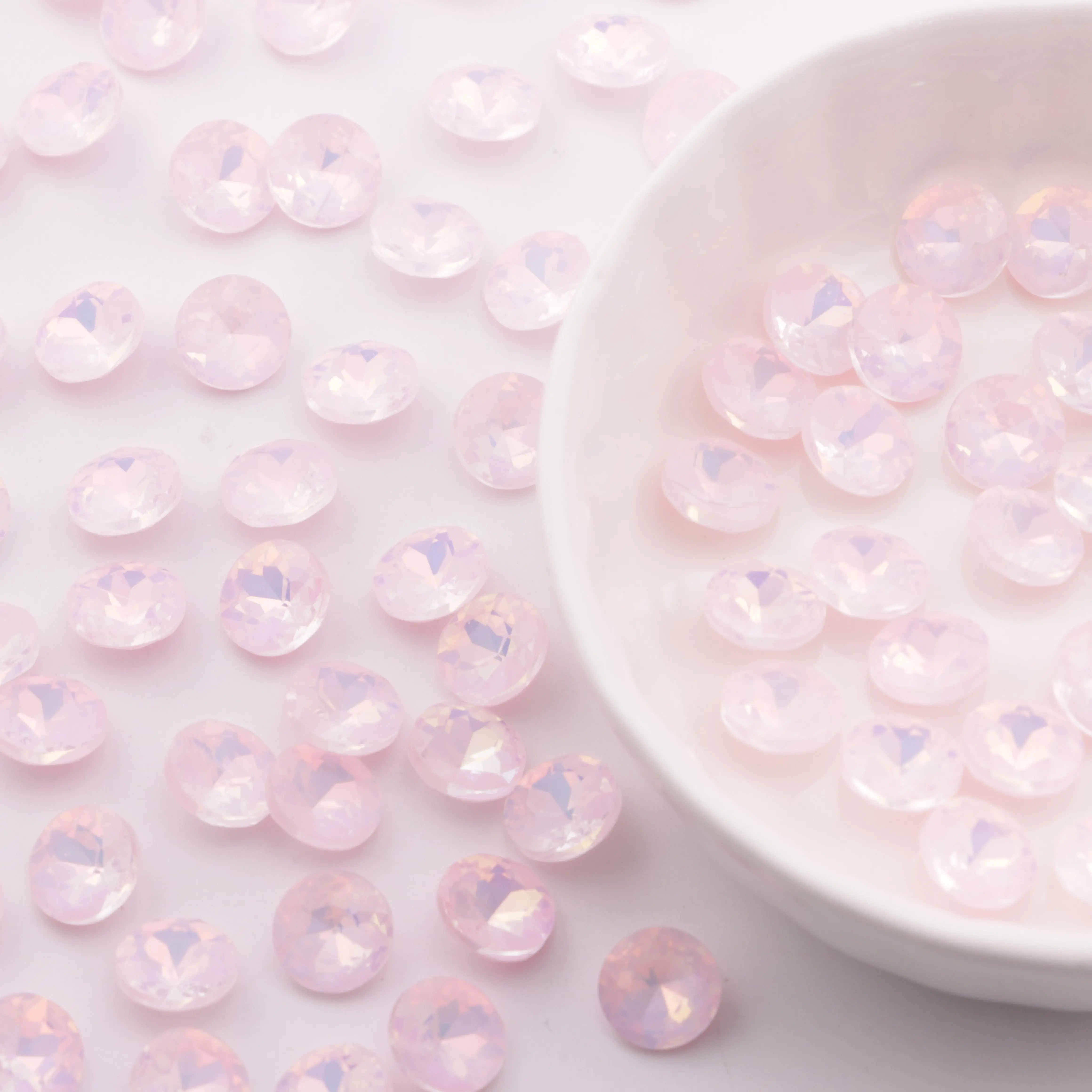 8mm Pink Pointed-Bottom Mocha Round Diamond Zoe's DIY Shop