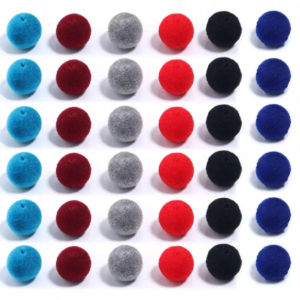 8mm Random Dark Color Mixed Flocked Acrylic Beads Fit For Beadable Pens Zoe DIY Wholesale