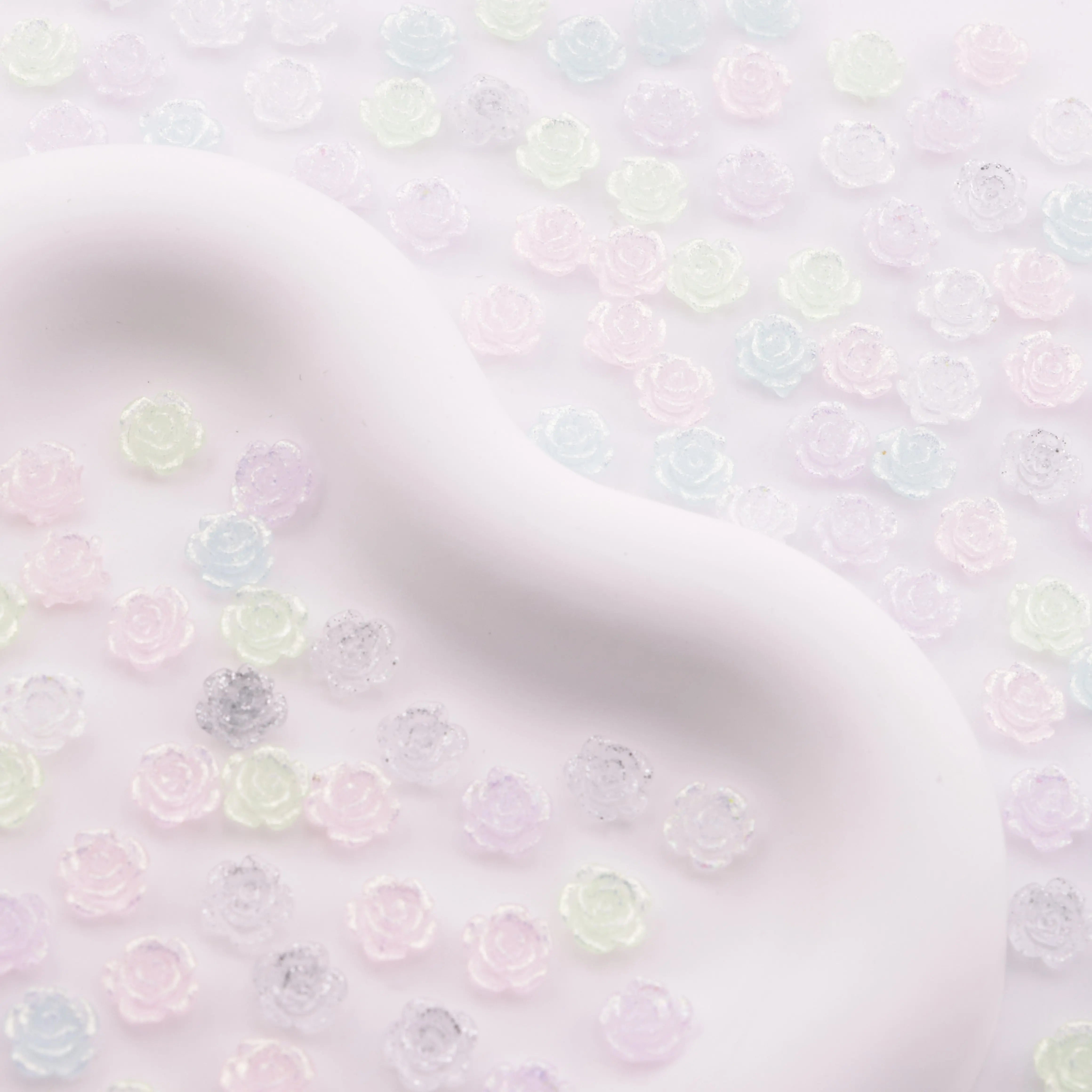 8mm Rose Charms Glitter Translucent Rose Patches Zoe's DIY Shop