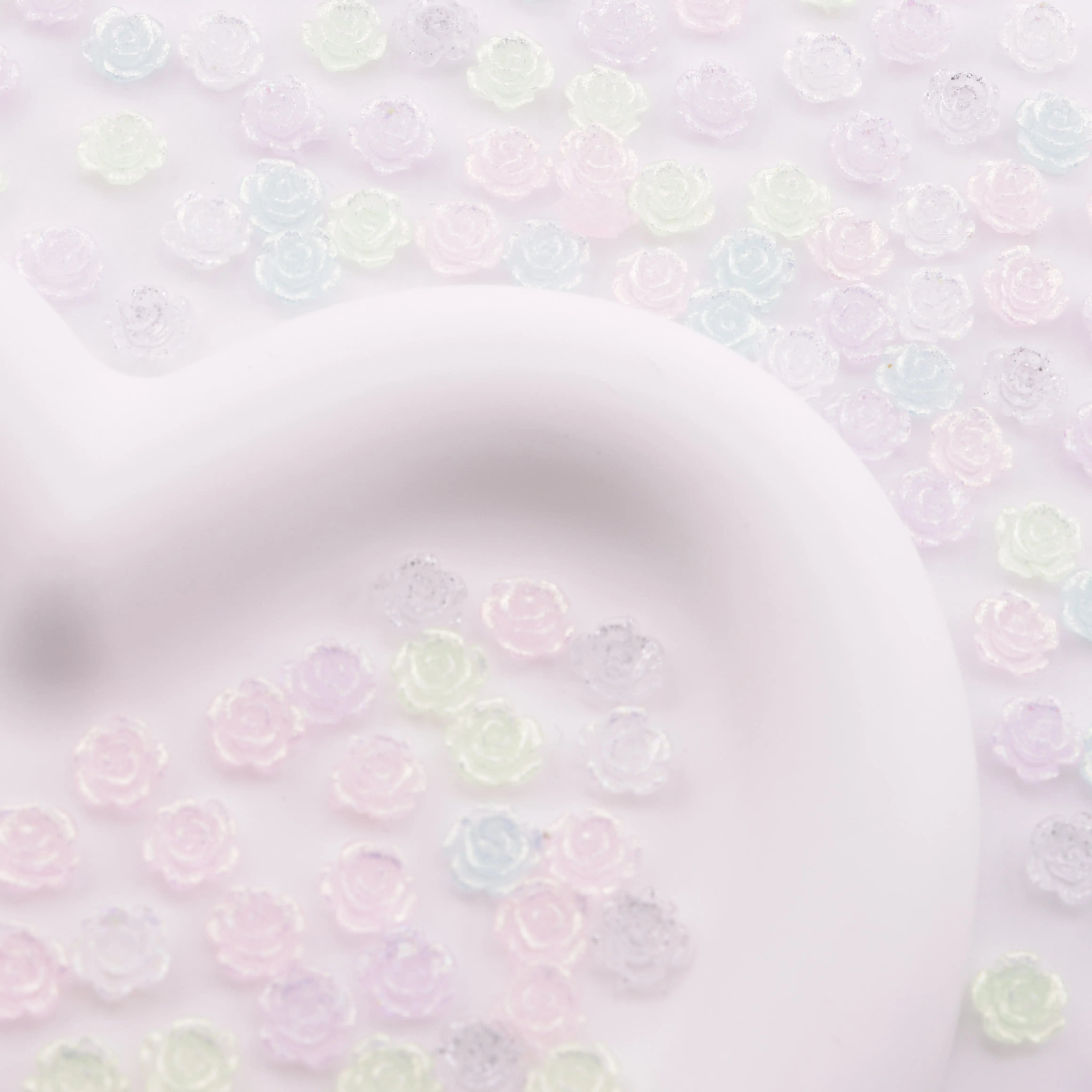 8mm Rose Charms Glitter Translucent Rose Patches Zoe's DIY Shop