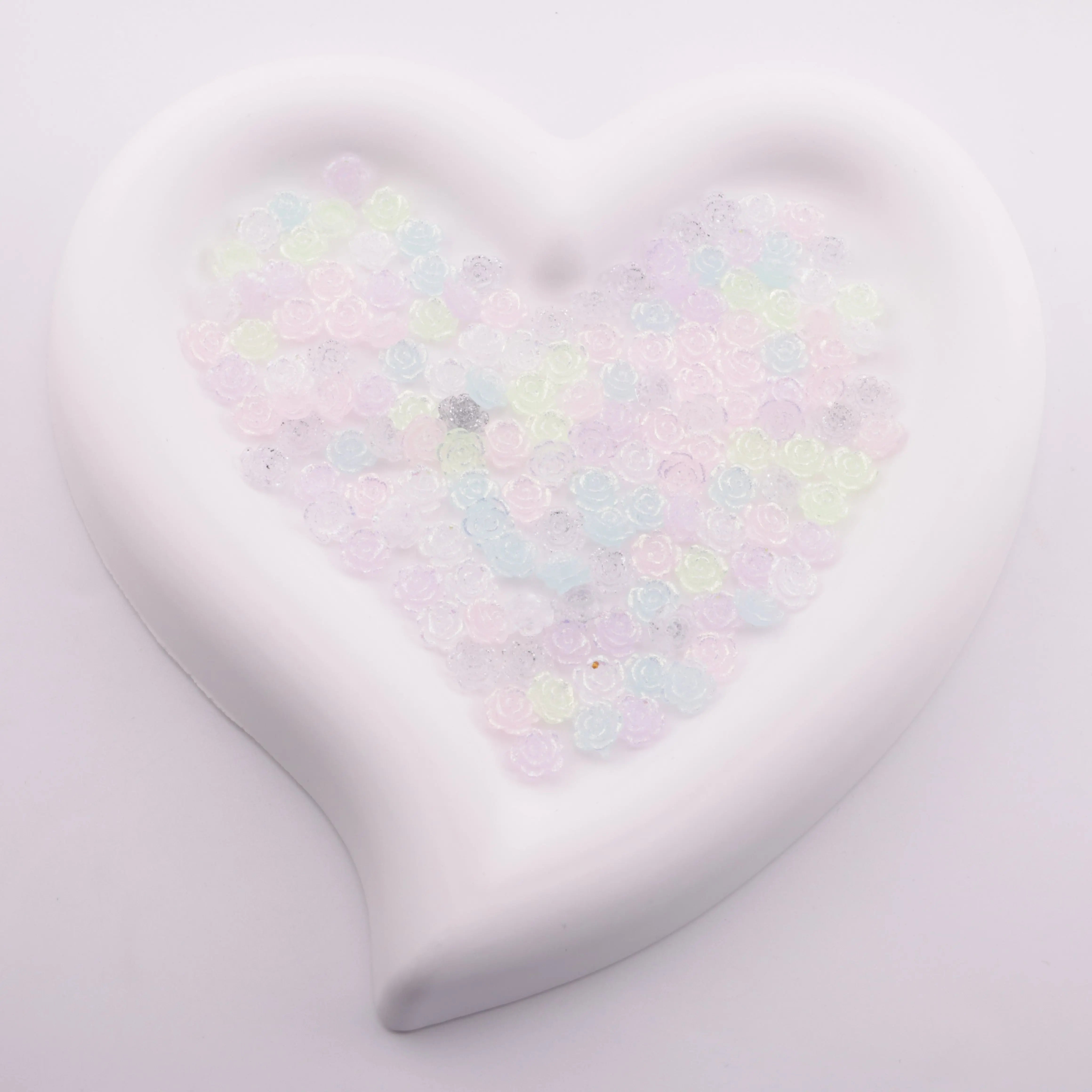 8mm Rose Charms Glitter Translucent Rose Patches Zoe's DIY Shop