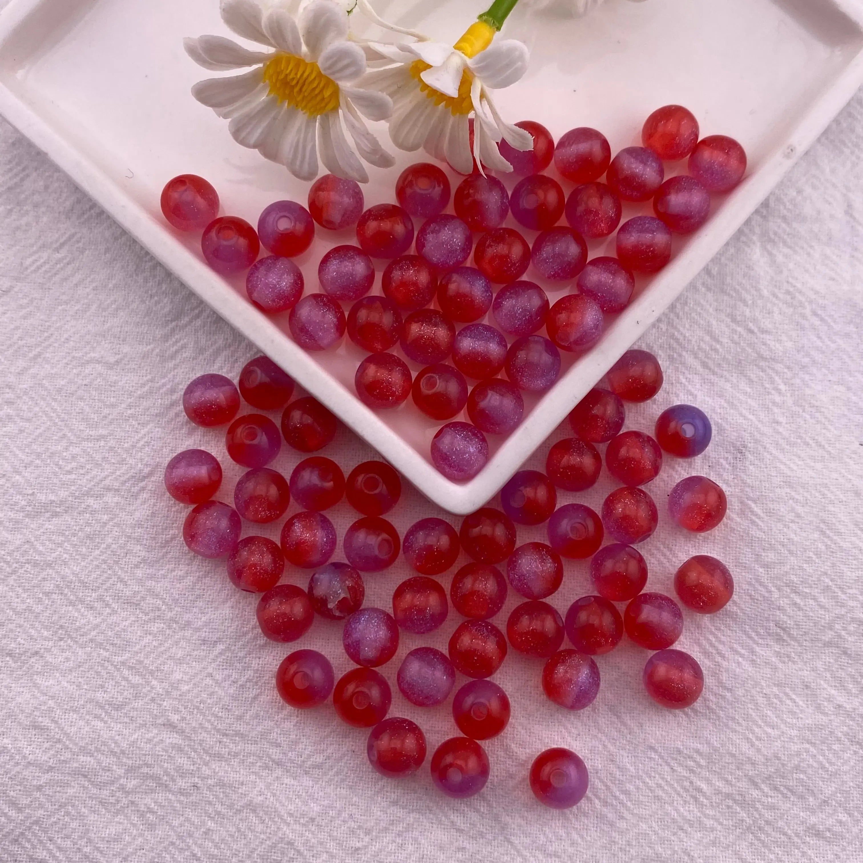 8mm Round Resin Beads with Glitter Powder Imitation Cat Eye Beads Loose Ball Spacer Beads for DIY Jewelry Bracelet Necklace Earring Making Zoe's DIY Shop