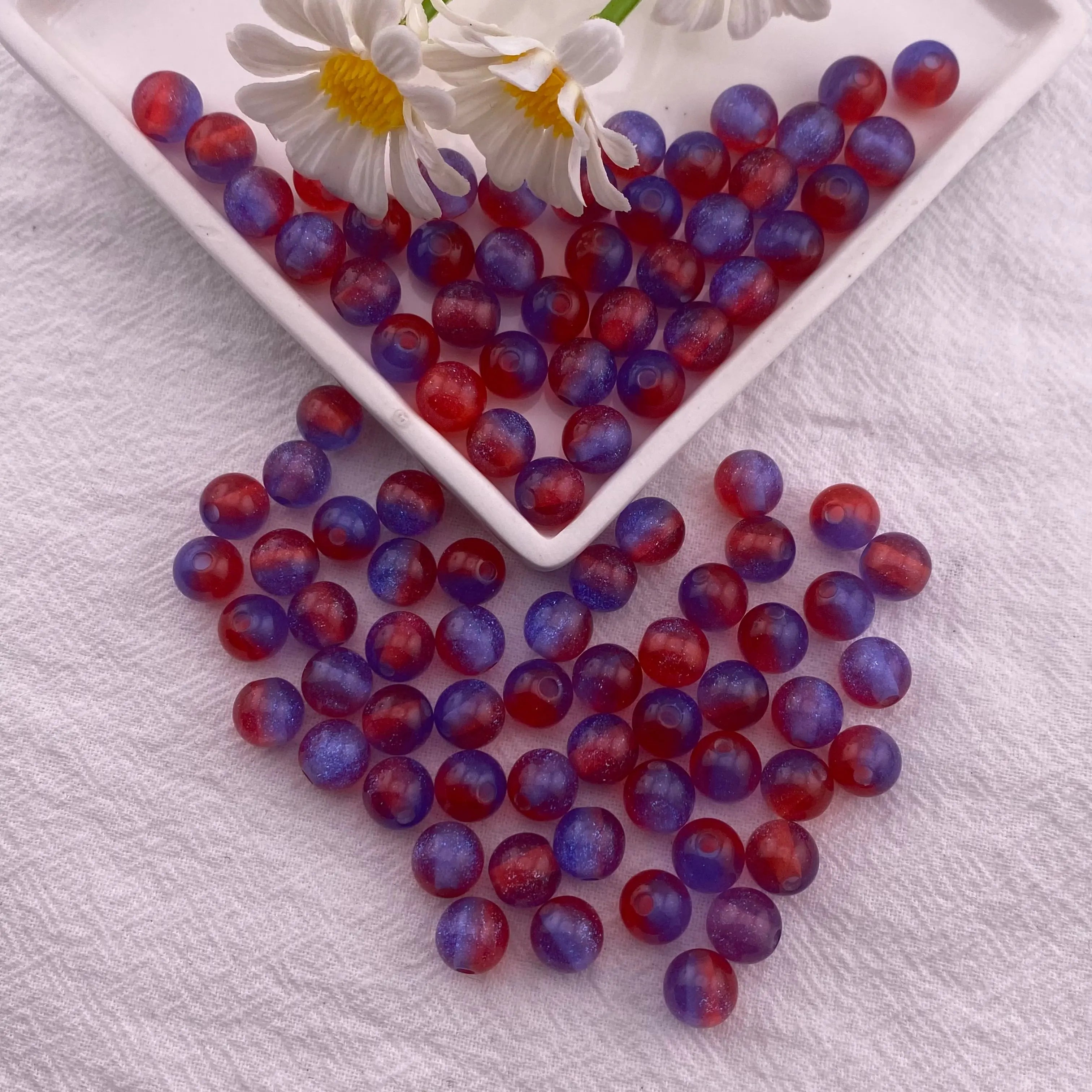 FS3552-8mm Round Resin Beads with Glitter Powder Imitation Cat Eye Beads Loose Ball Spacer Beads for DIY Jewelry Bracelet Necklace Earring Making - Zoe DIY Wholesale