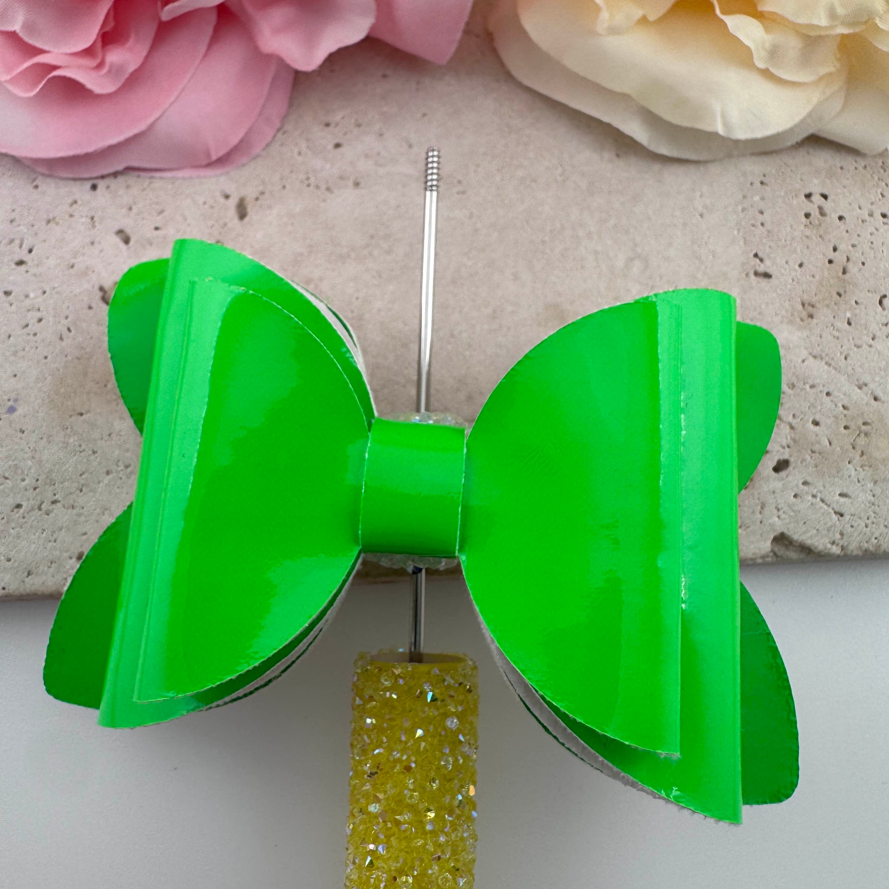FS20014-Neon Color PU Bow Sugar Beads