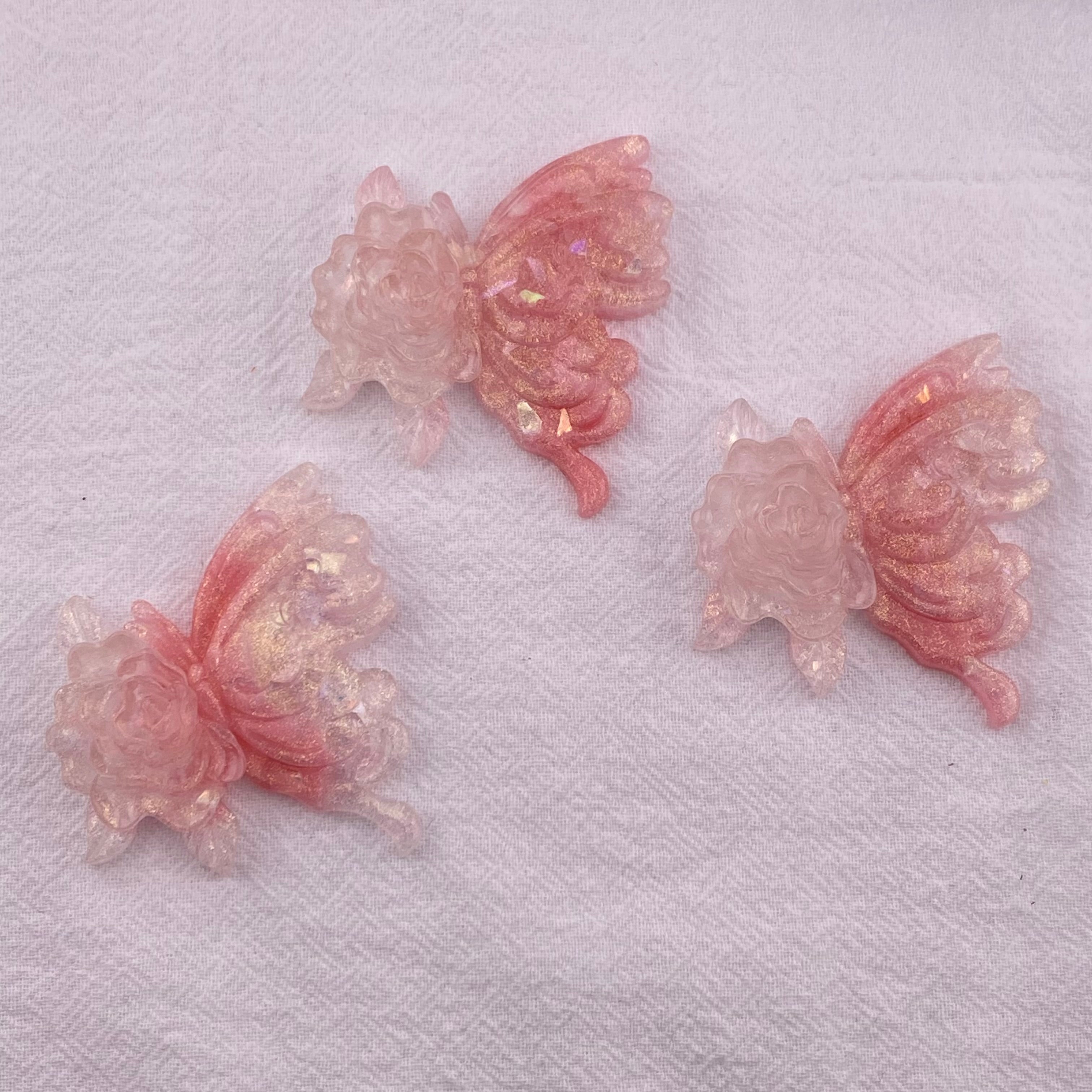 FS4798- 45mmx50mm Flower, Butterfly, Luminous Charms Patches Zoe's DIY Shop