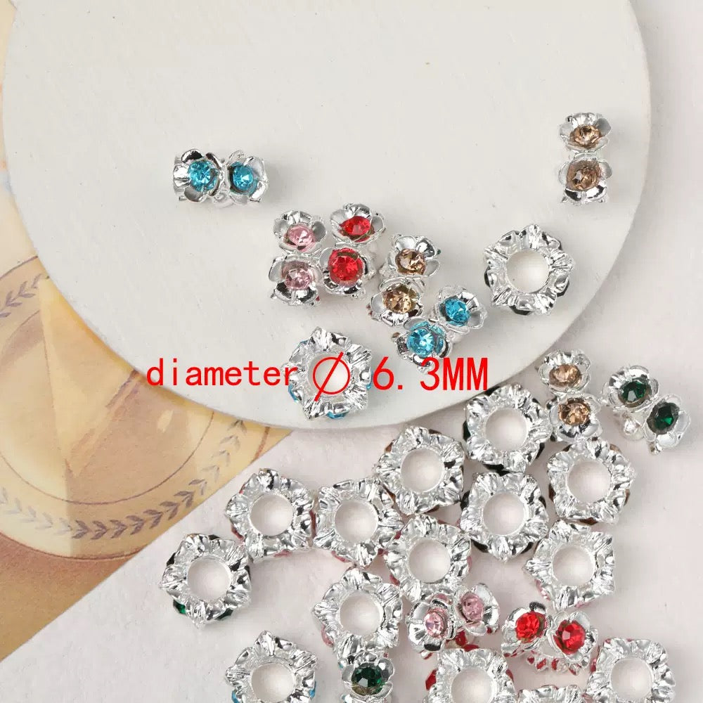 FS5141- 16mm Metal Beads Inlaid With Diamonds Zoe's DIY Shop