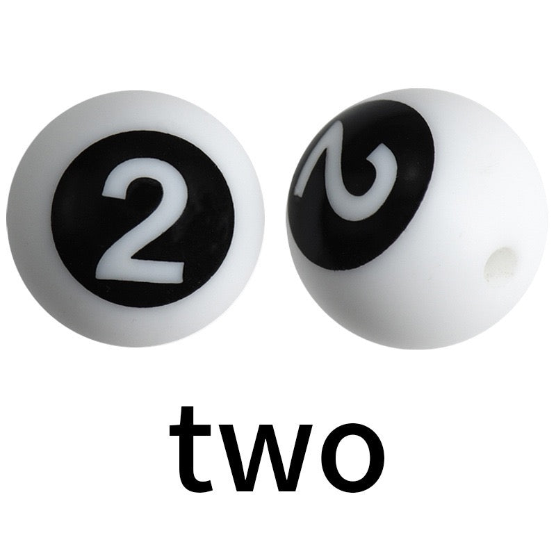 FS3062-15mm Numbers Printed Silicone Beads
