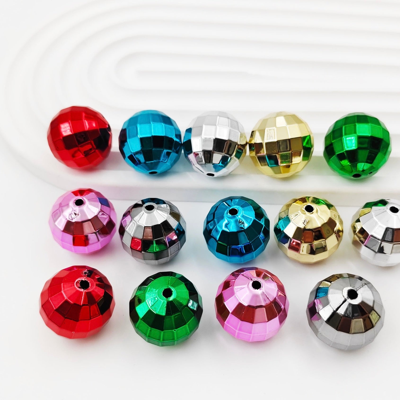 FS1937-20MM UV Shiny Metallic Disco Acrylic Beads Fit For Beadable Pens