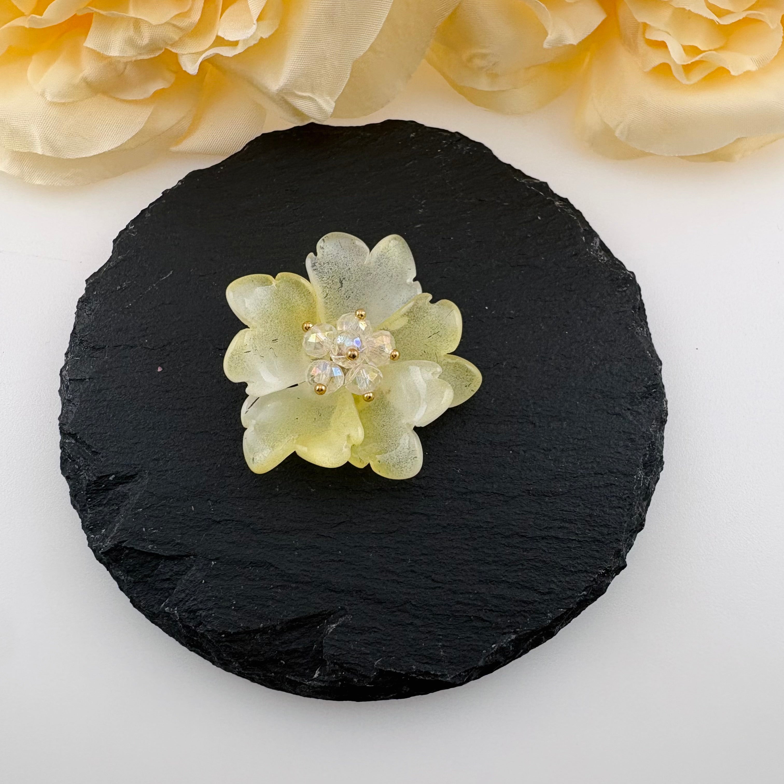 FS6928-About 36mm Glass Flower Patch For Making Fancy Beads