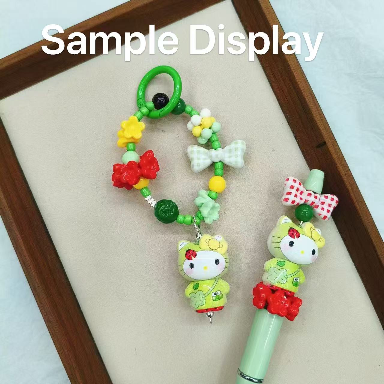 3D Cute Cat Acrylic Beads In Different Outfits For Pen Toppers Decoration And Keychains Random Mix
