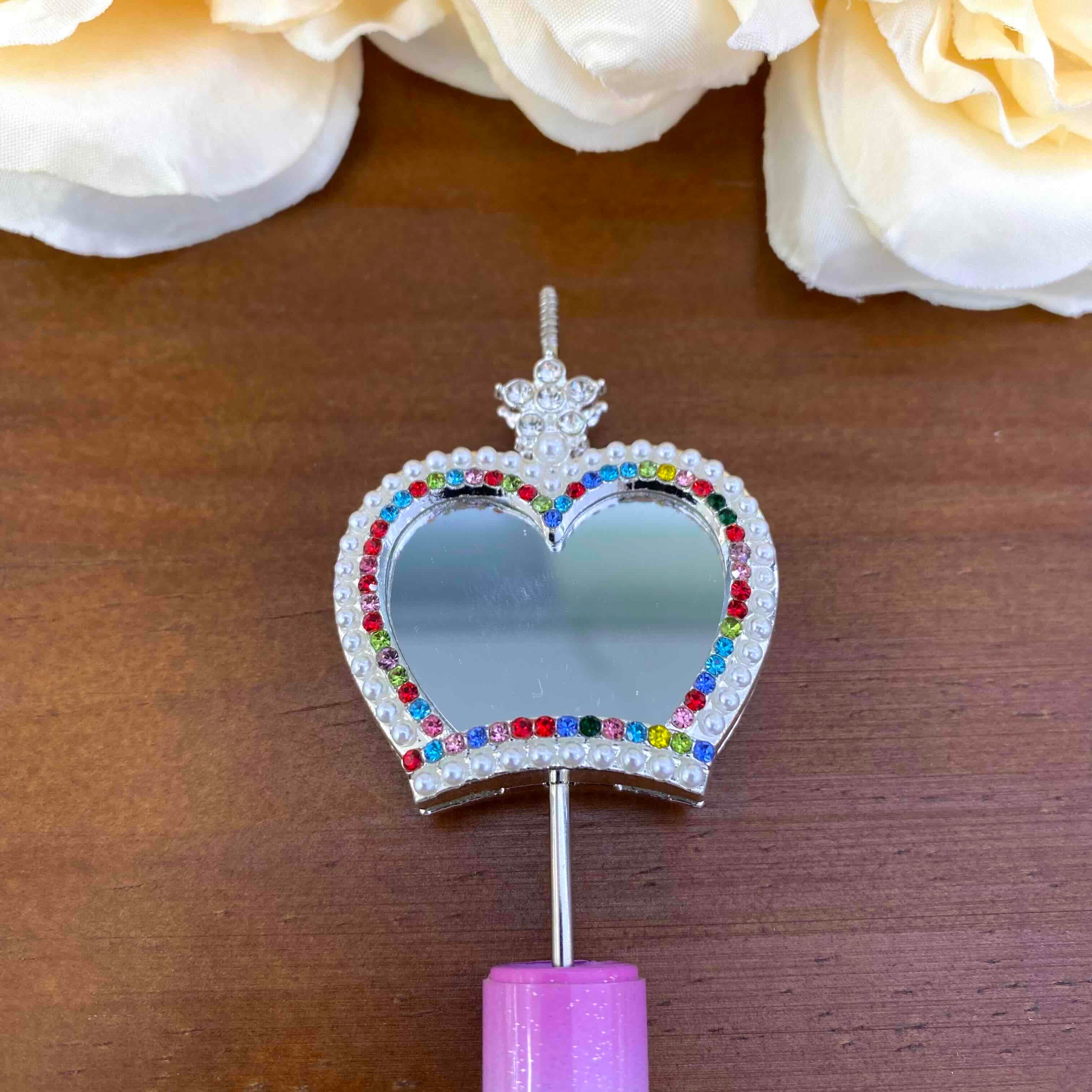 FS20637-Rhinestone Crown Mirror Metal Beads