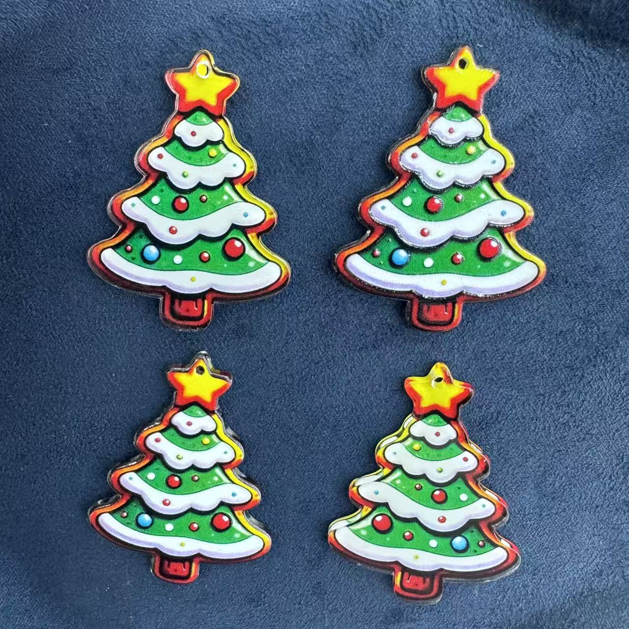 Christmas Tree and Christmas acrylic pendant, suitable for making keychains