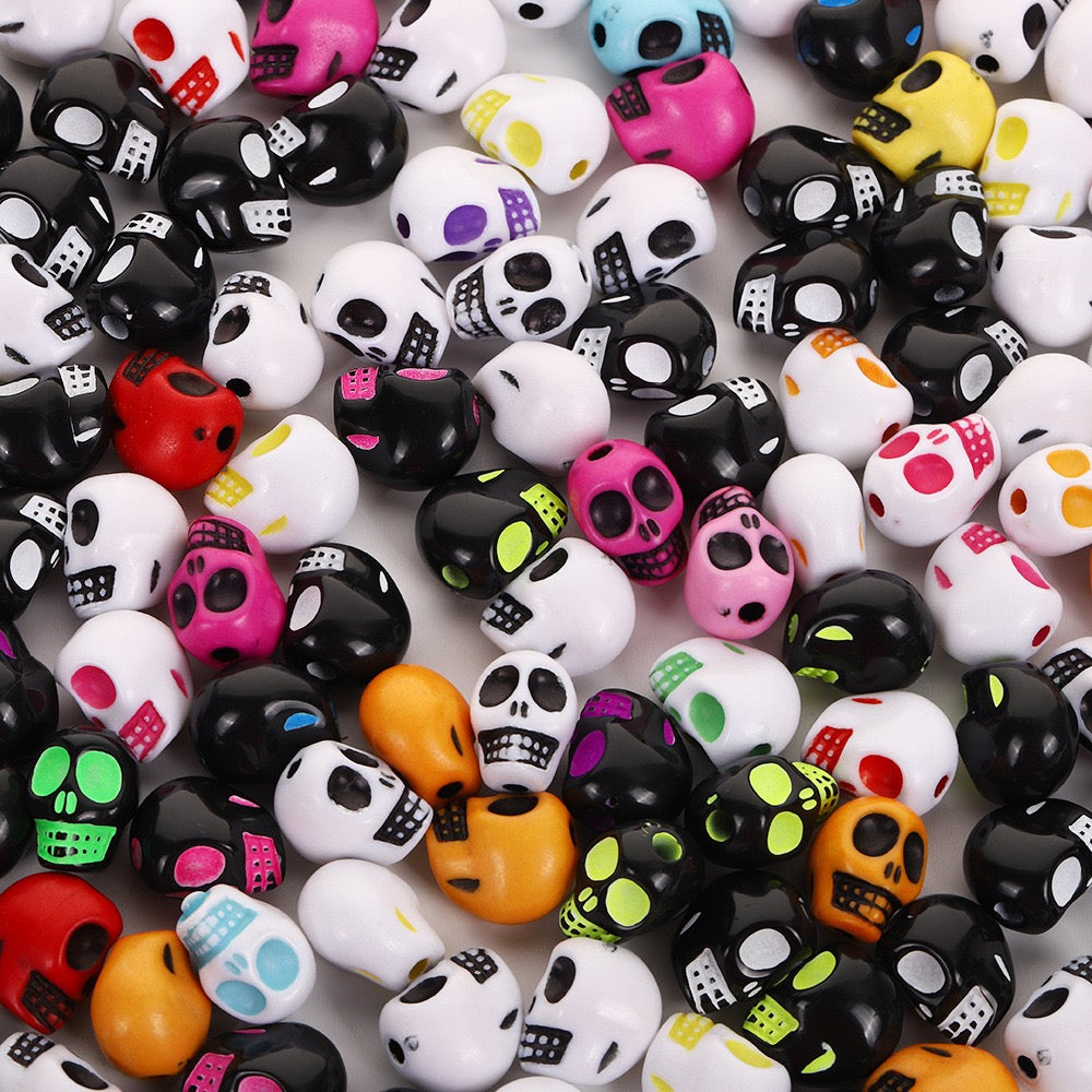 FS19373-About 8*10mm Halloween Skull Acrylic Beads