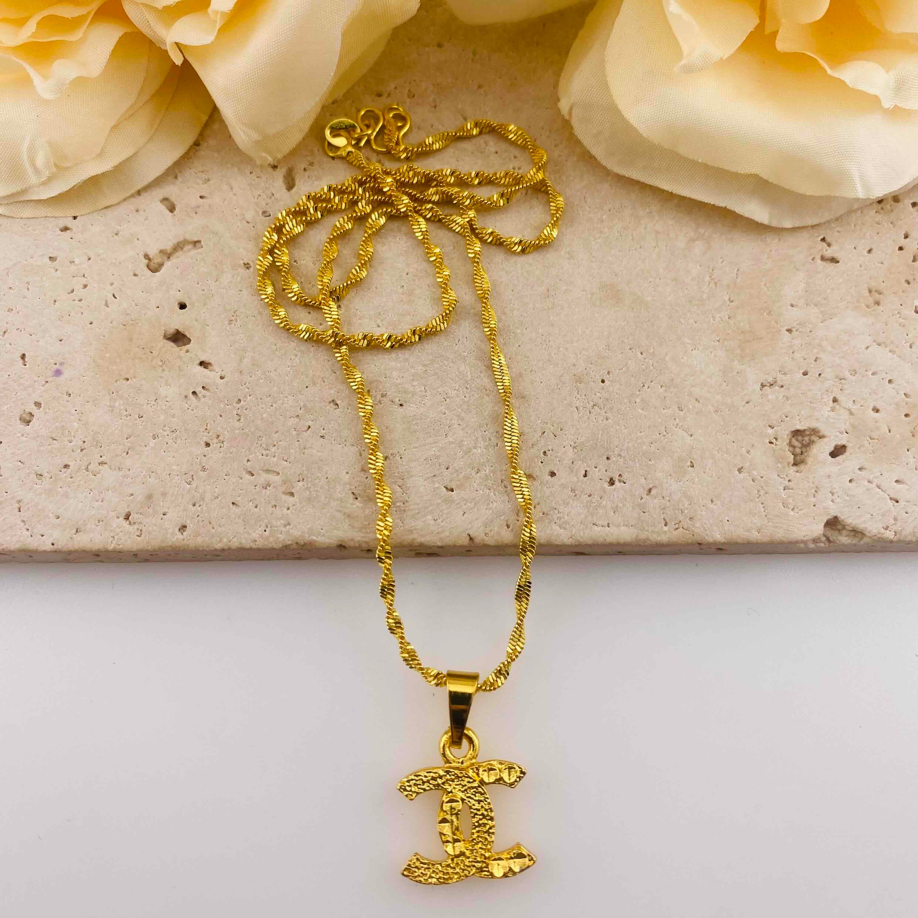 PP20067-About 13mm CC Metal Necklace