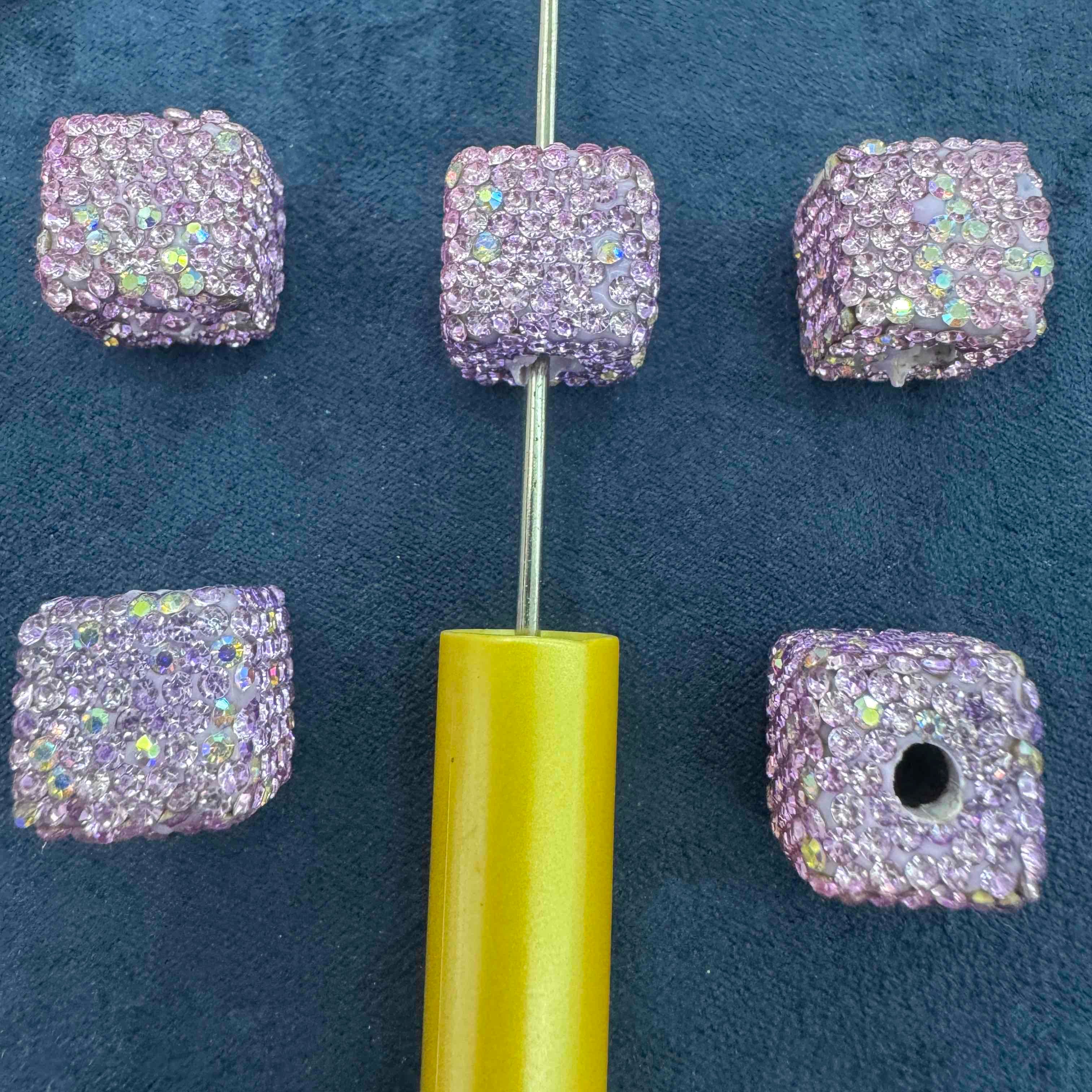 FS20232-16mm AB Color Rhinestone Clay Cube Beads