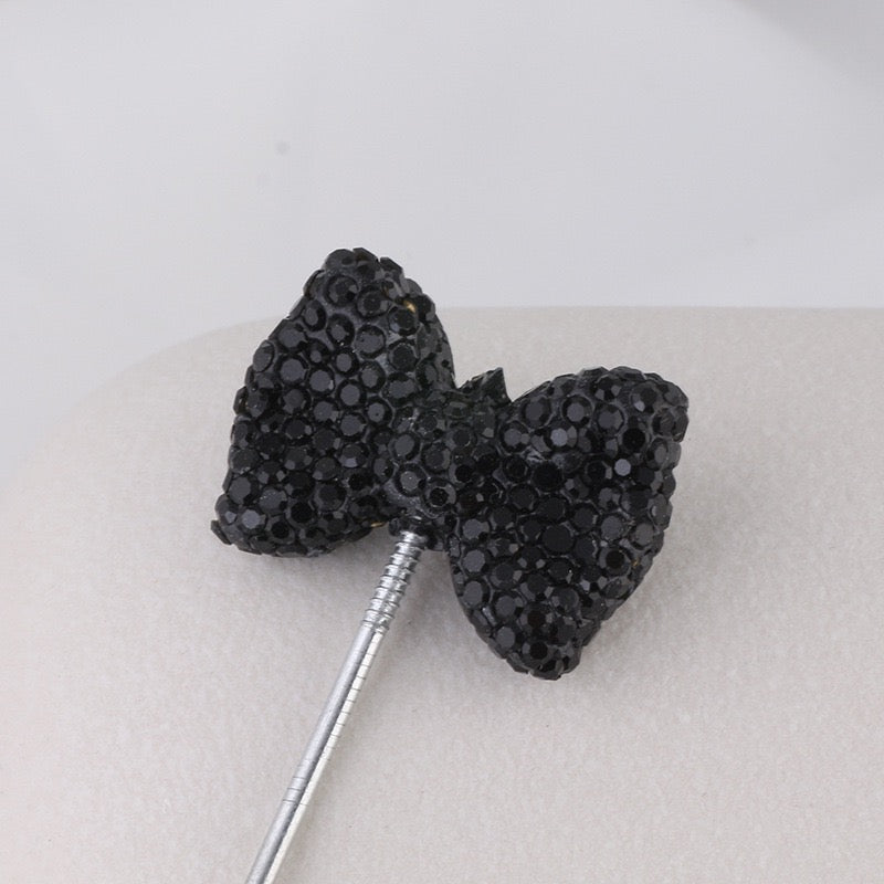 Bling Bling Multi-Color Clay Bow Beads with Shiny Rhinestones,
