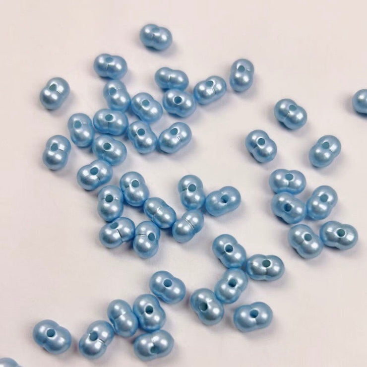 FS2380-5*8mm Solid Color Pearl Looking Peanut Acrylic Beads For Making Keychain