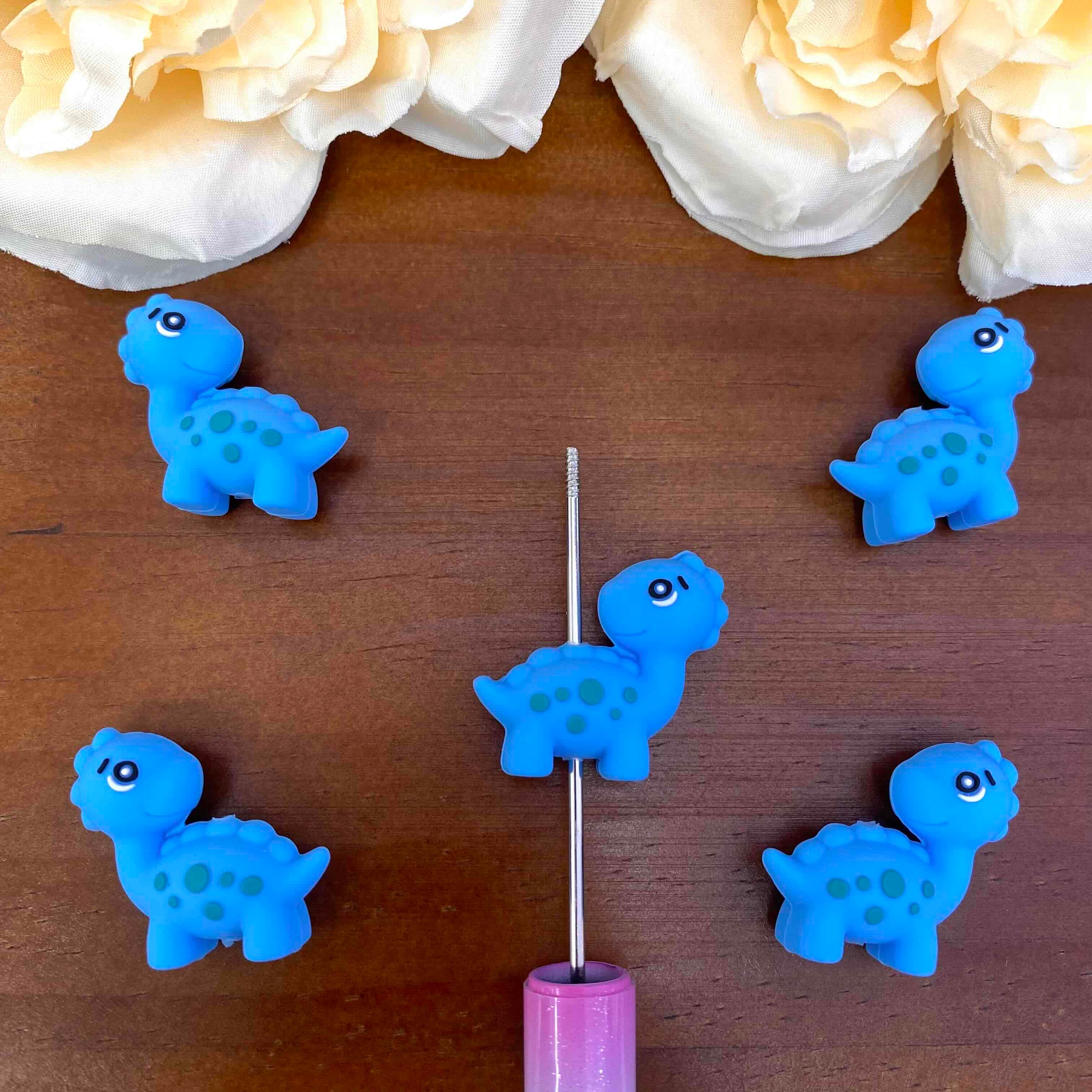 FS20560-3D Cute Dinosaur Silicone Focal Beads