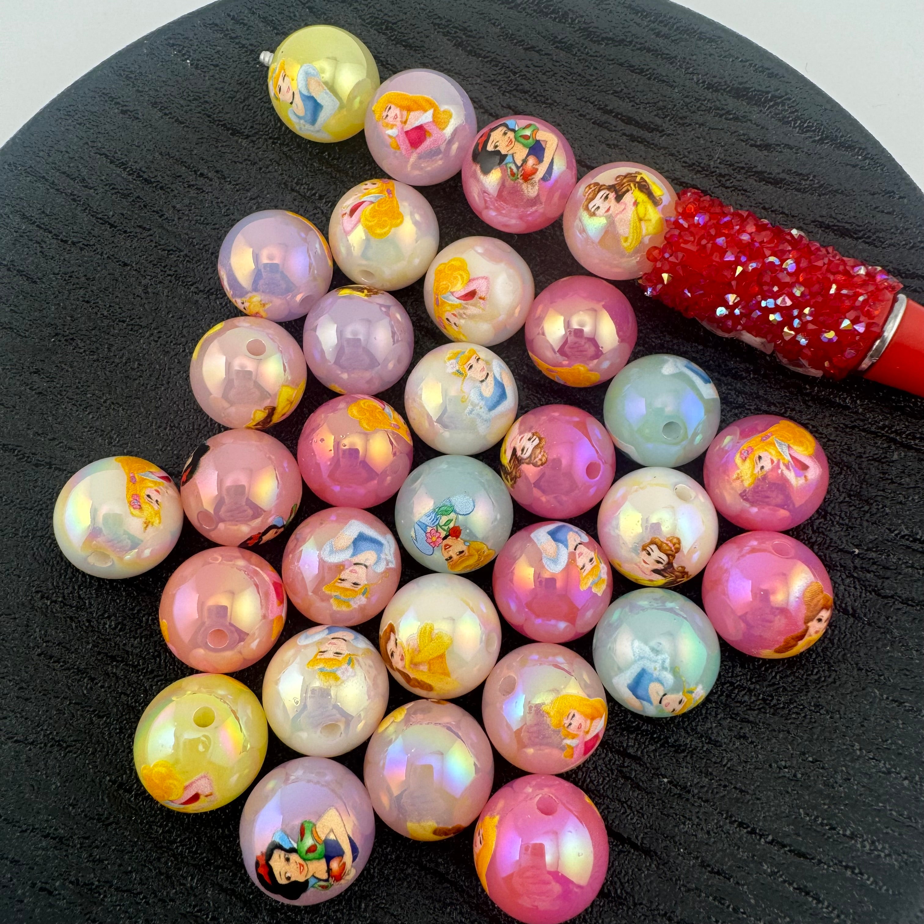 FS2036-16MM Candy Color Princess Acrylic Beads Fit For Beadable Pens