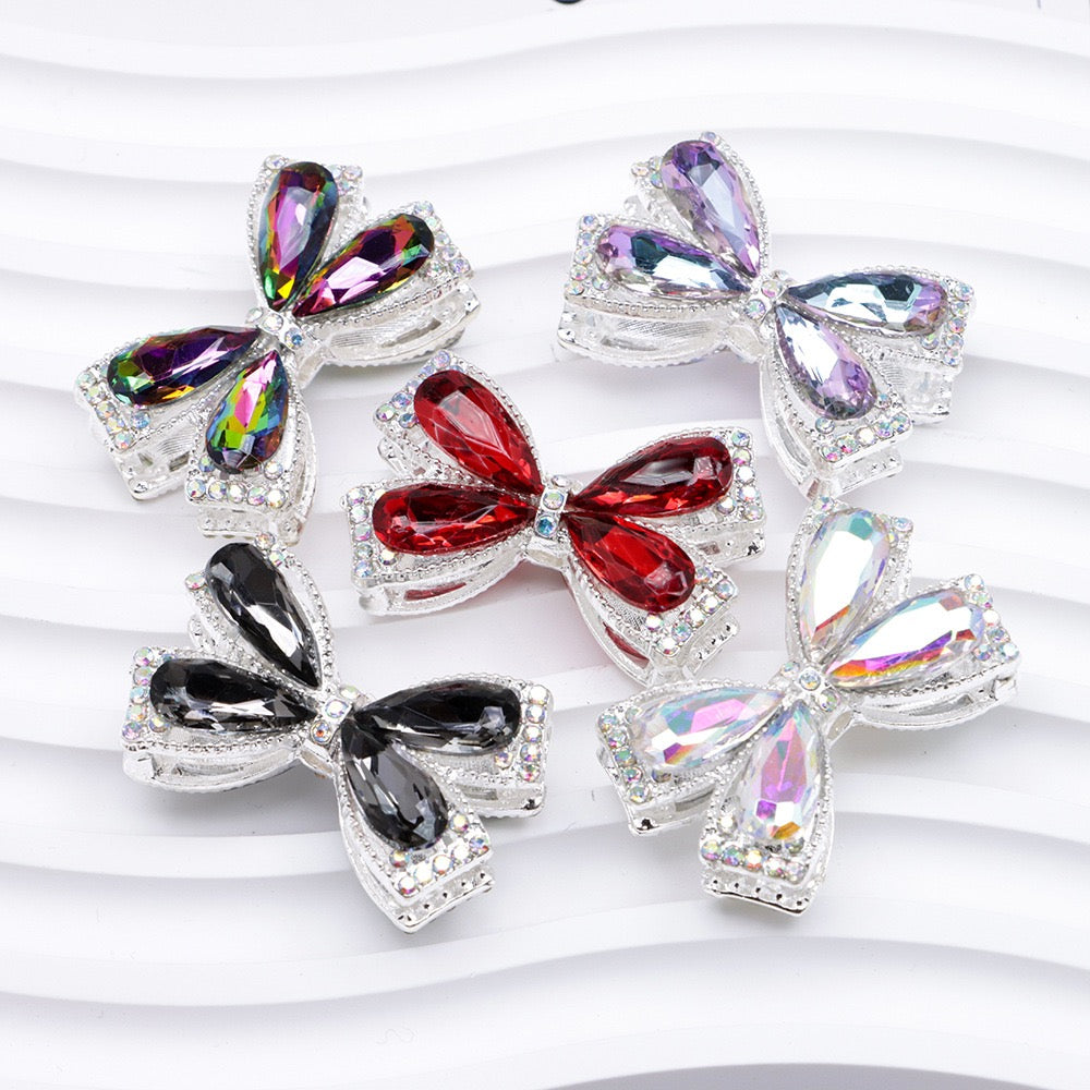 FS4850-About 27×34cm Crystal Glass Rhinestone Bow Metal Beads