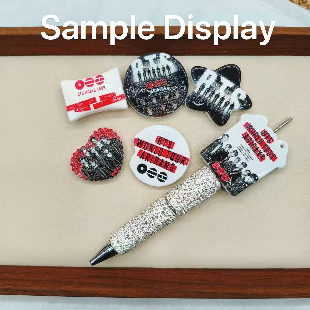 Concert Poster-Shaped Special-Shaped Acrylic Focal Beads, Suitable For Pen Toppers Or Keychains,Random Mix