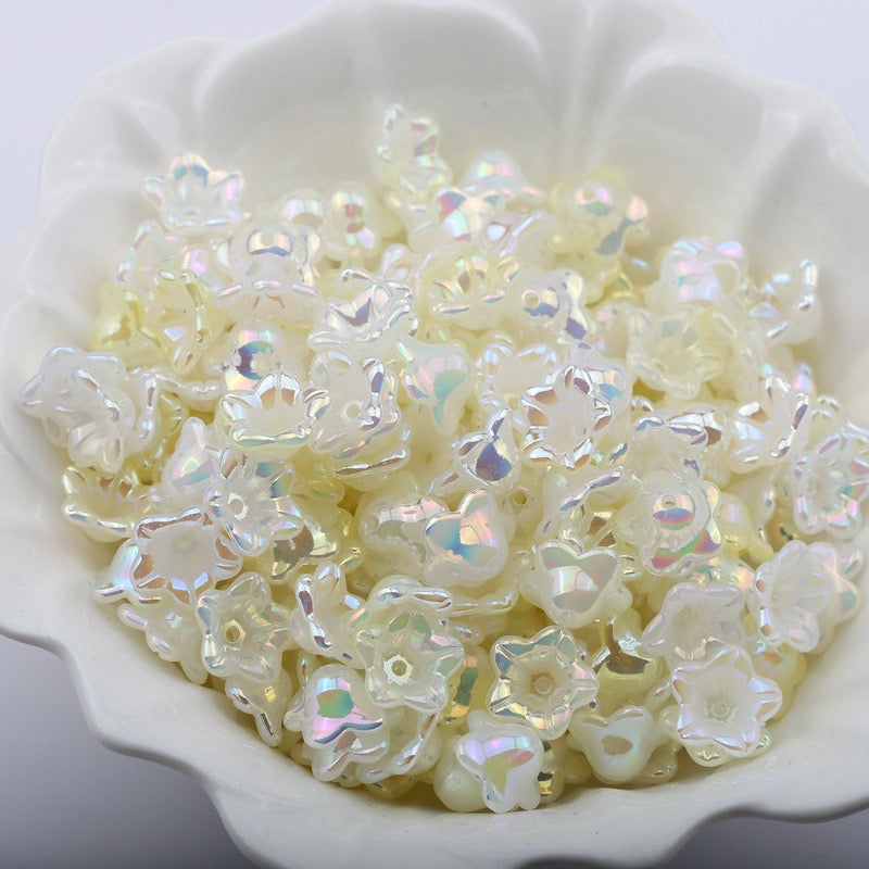 FS2282-7*12mm AB Gradient Color Valley Of Lily Flower Acrylic Beads For Making Car Hangers