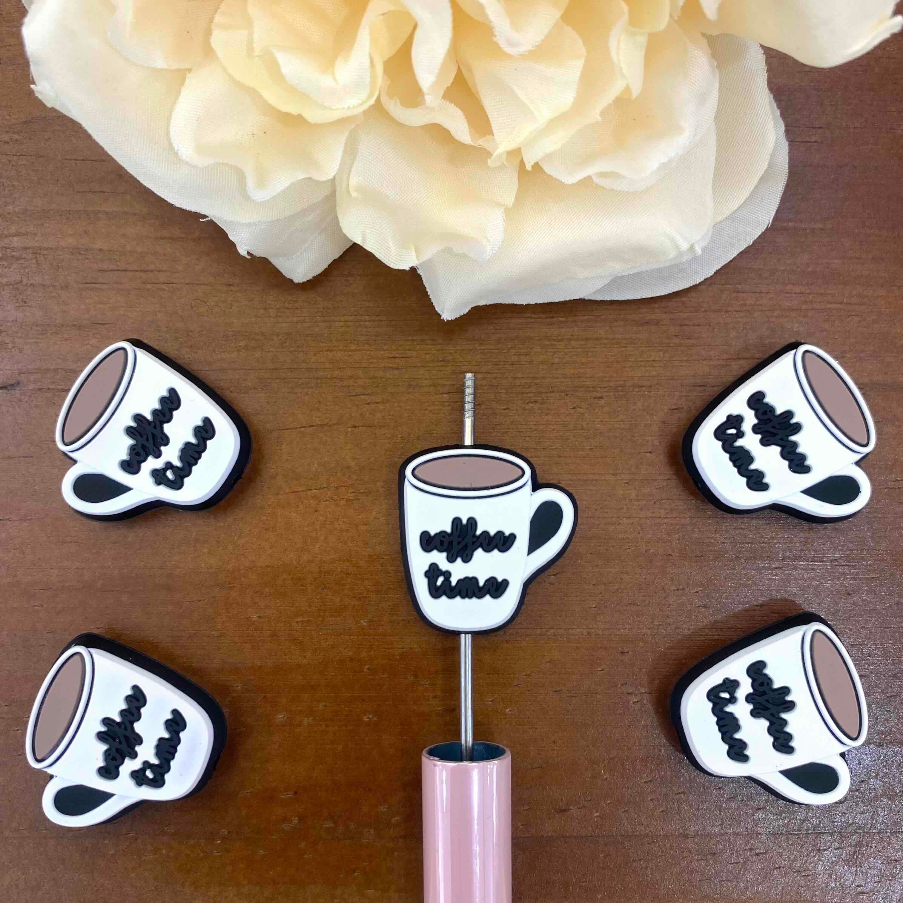 FS20108-Coffee Time Mug Flat Silicone Focal Beads
