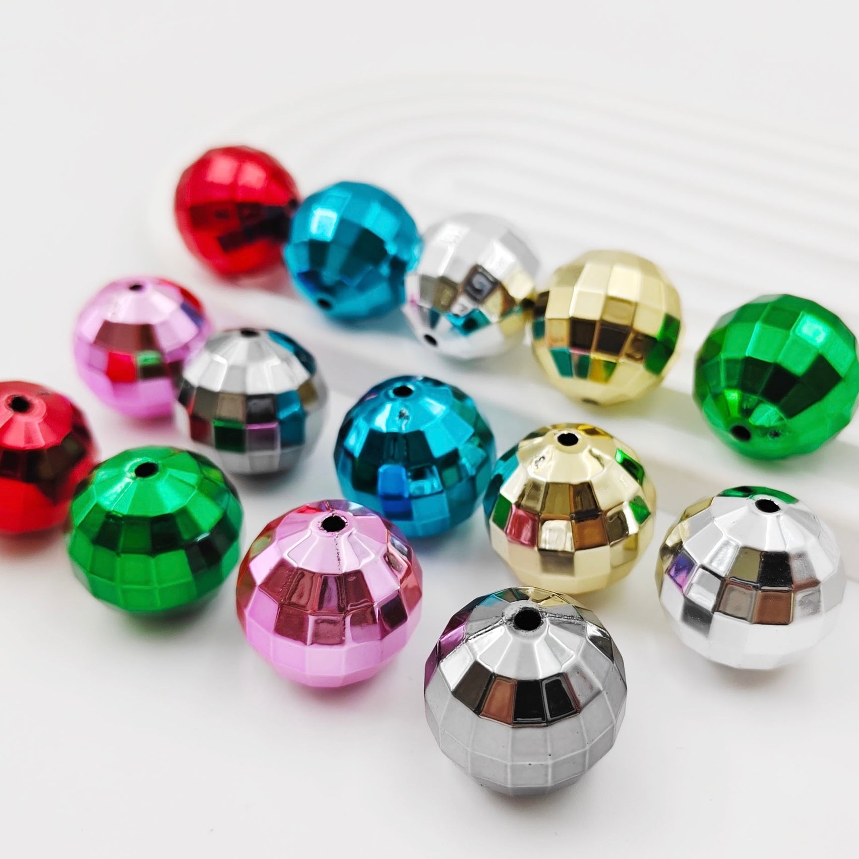 FS1937-20MM UV Shiny Metallic Disco Acrylic Beads Fit For Beadable Pens