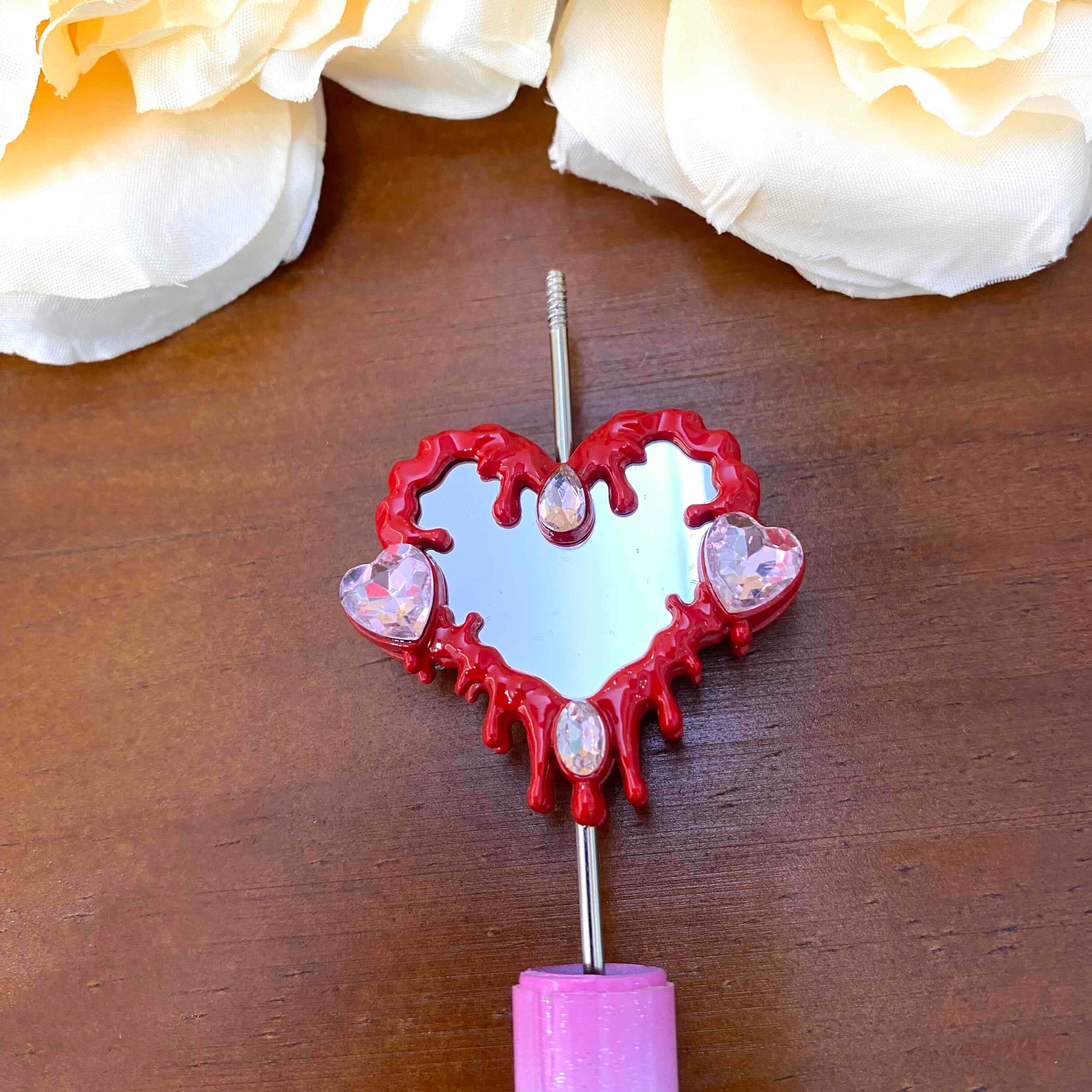 FS20631-Heart Mirror Metal Beads