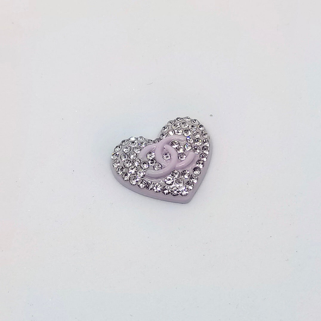 FS3902-About 18×22mm Rhinestone Heart Metal Patch As Picture Shows