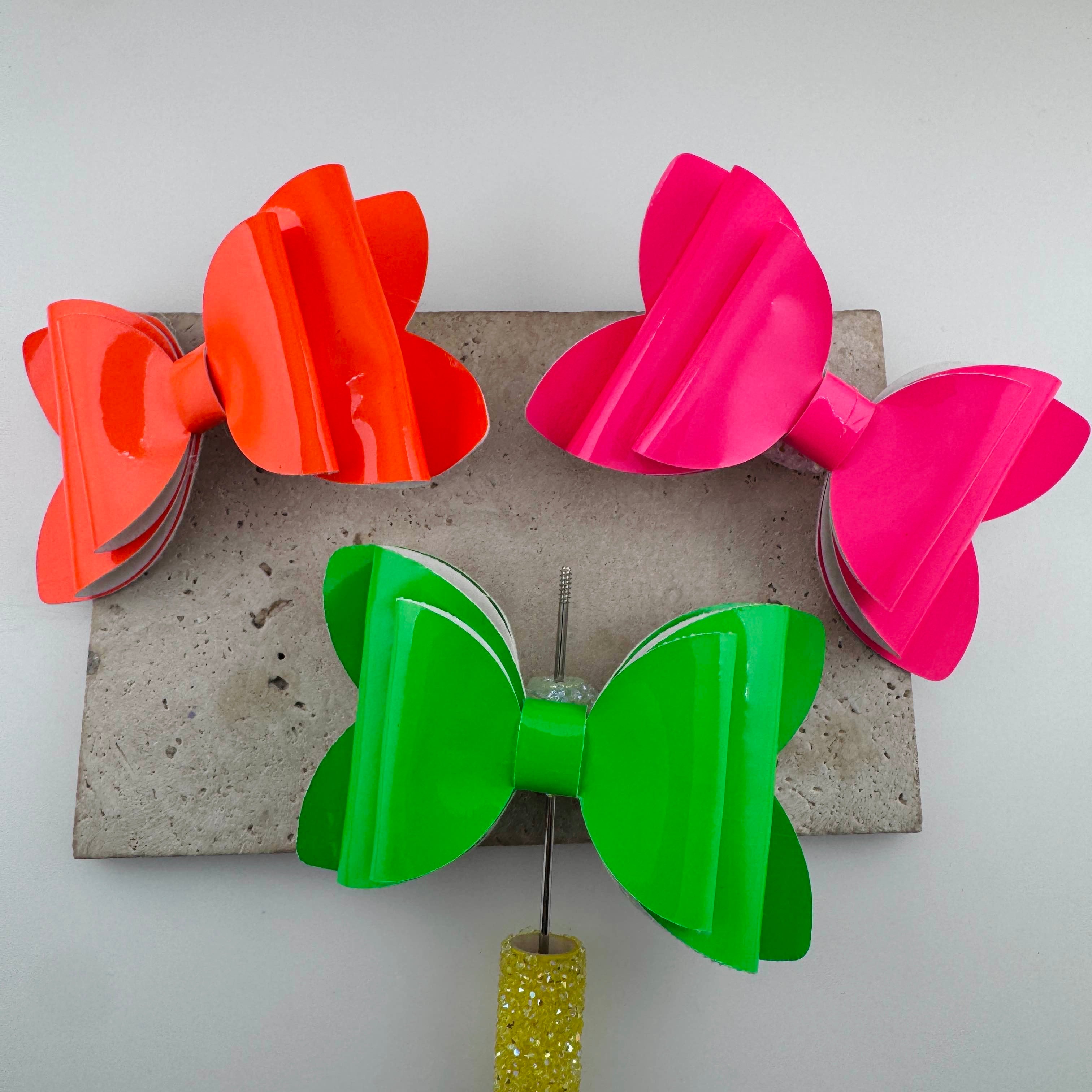 FS20014-Neon Color PU Bow Sugar Beads