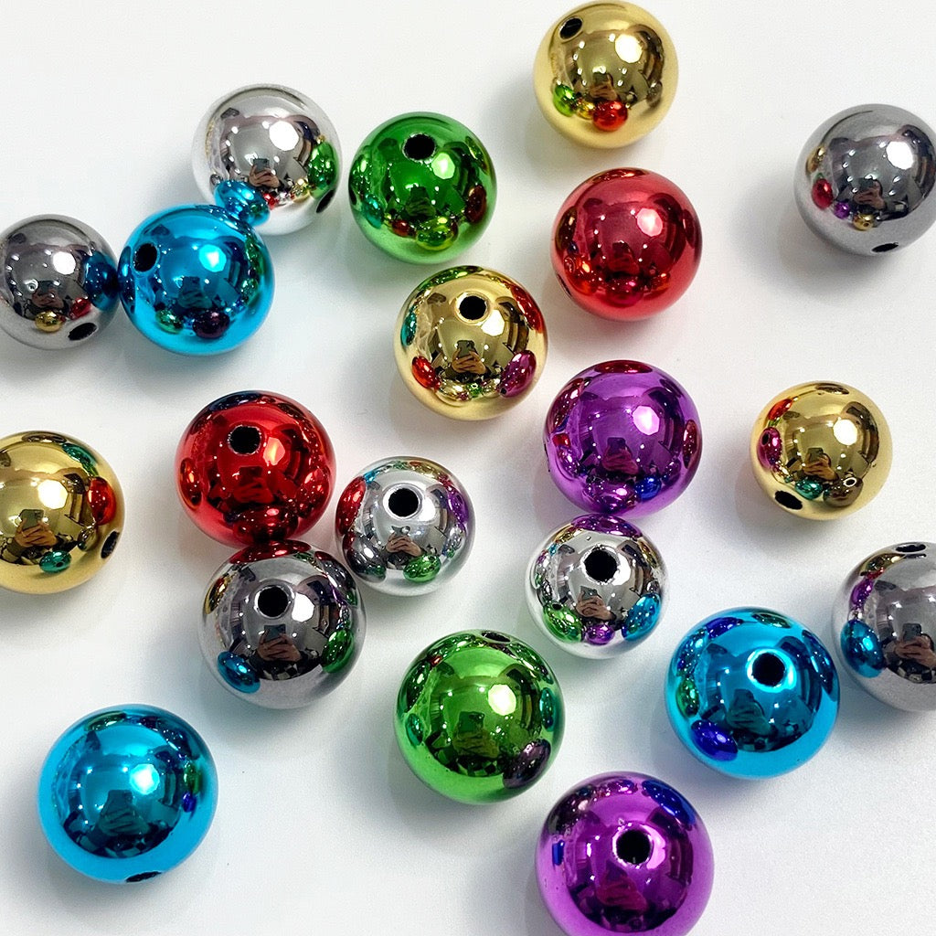 FS1706-16MM Metallic Acrylic Beads Fit For Beadable Pens