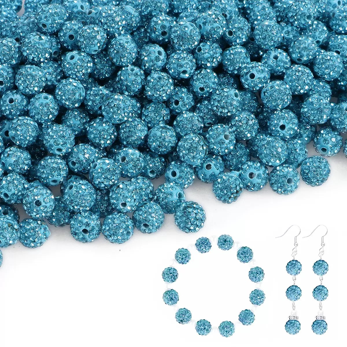 10mm Rhinestone Clay Beads For Jewelry Making Keychain Making