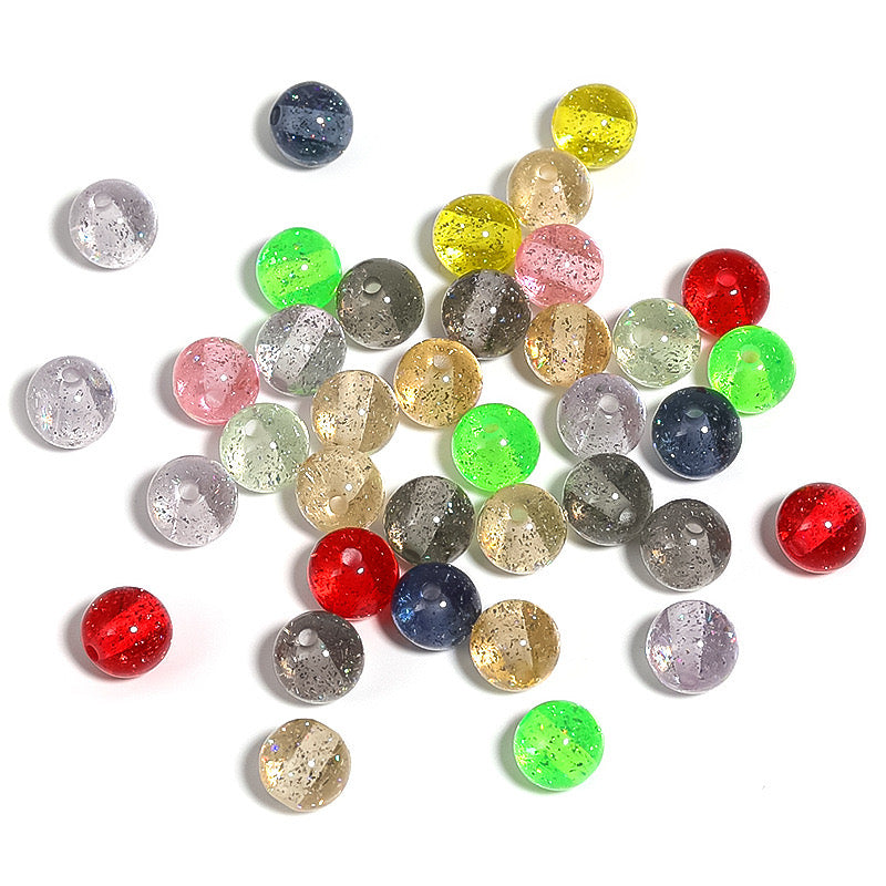 FS1695-10 MM Size Random Mixed Color Glitter Resin Beads Fit For Beadable Pens