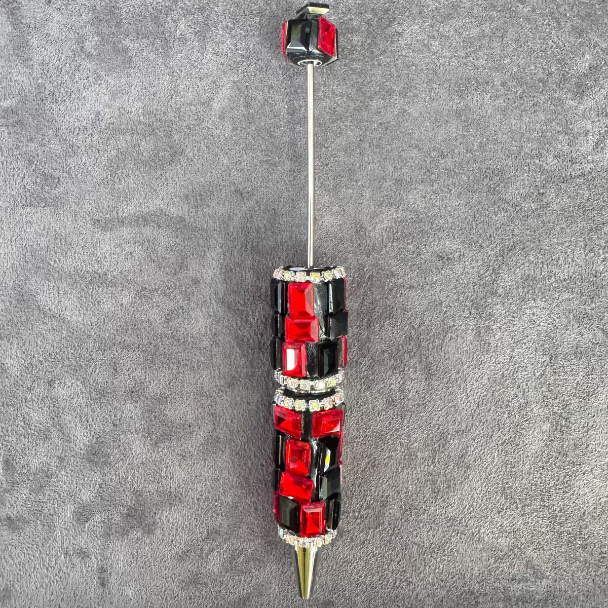 Beadable Pens with Multifaceted Square Crystal, Various Colors