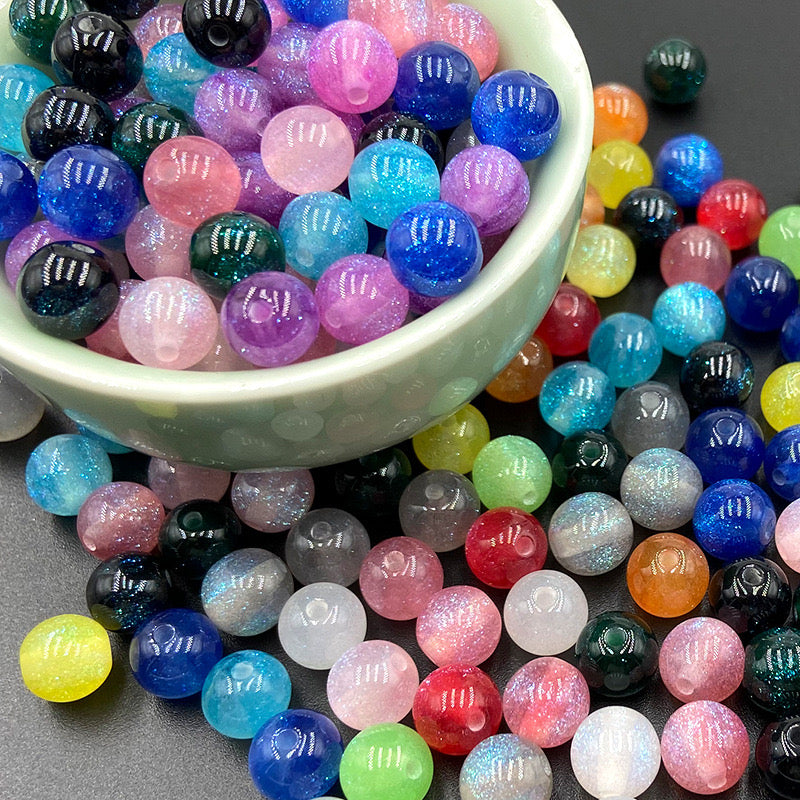 FS2378-10mm Size Galaxy Resin Beads Fit For Beadable Pens