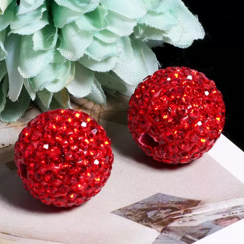 FS20235-16mm Solid Color Rhinestone Clay Beads