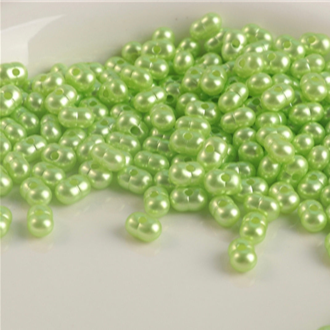 FS2380-5*8mm Solid Color Pearl Looking Peanut Acrylic Beads For Making Keychain