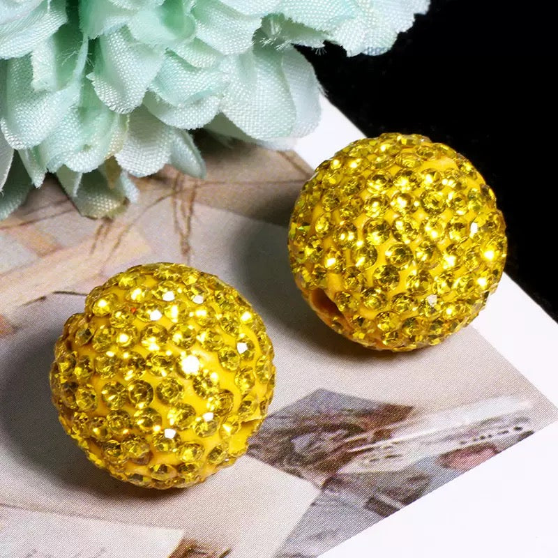 FS20235-16mm Solid Color Rhinestone Clay Beads