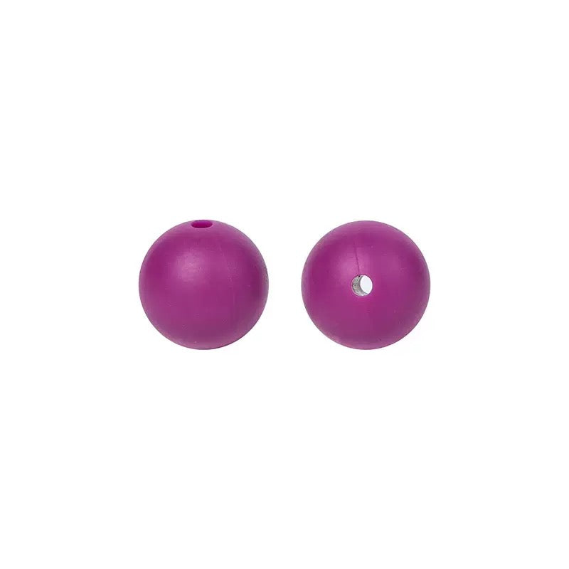 FS2597-15mm Soild Color Grape Purple #9 Silicone Beads