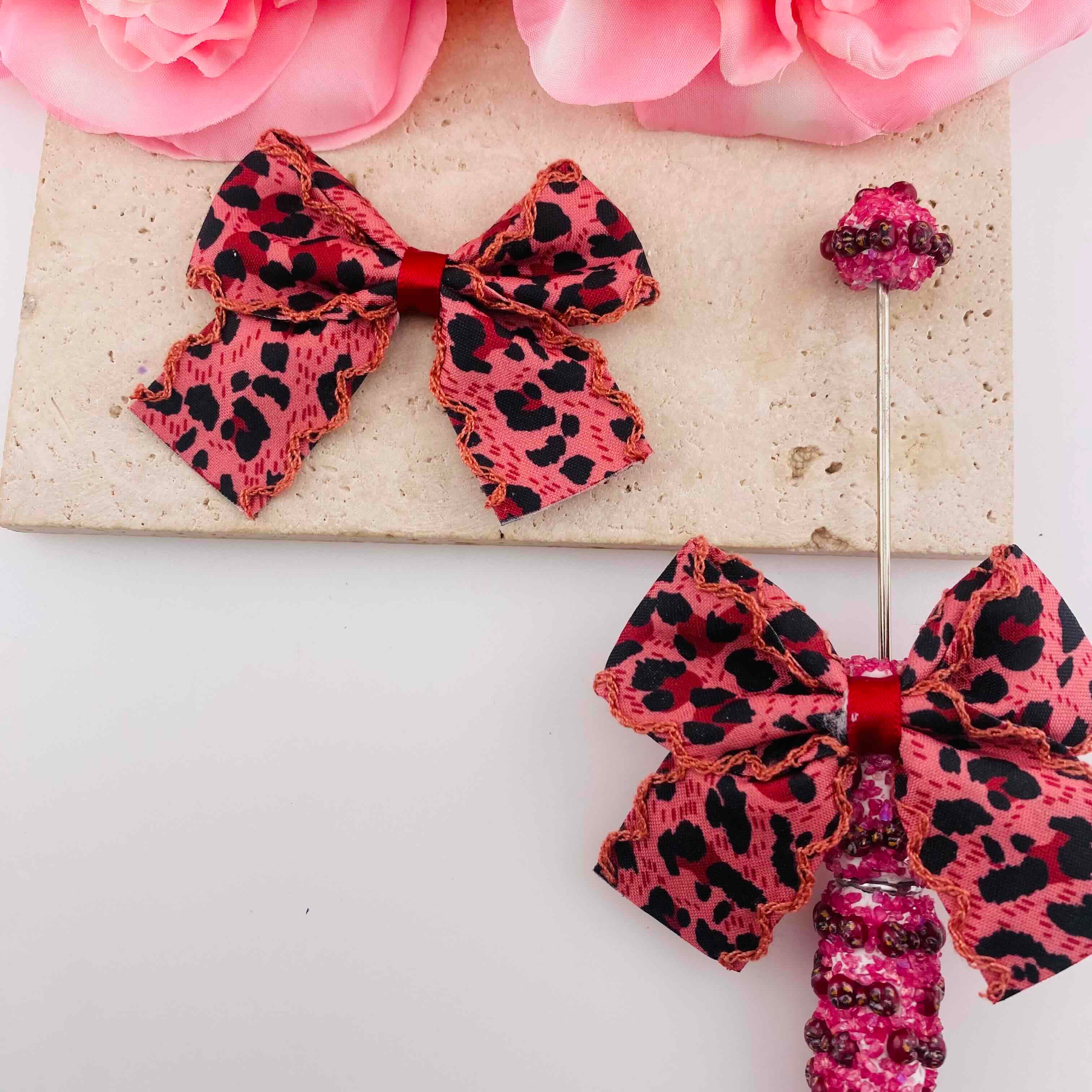 FS19869-Leopard Print Fabric Bow